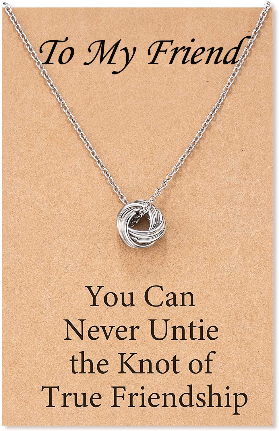 Jeka Best Friend Eternity Knot Necklace - Sterling Silver Friendship Jewelry Gift for Women & Girls | Birthday, Anniversary, Valentine's Day Present | Perfect for Bridesmaids, BFFs & Special Occasions