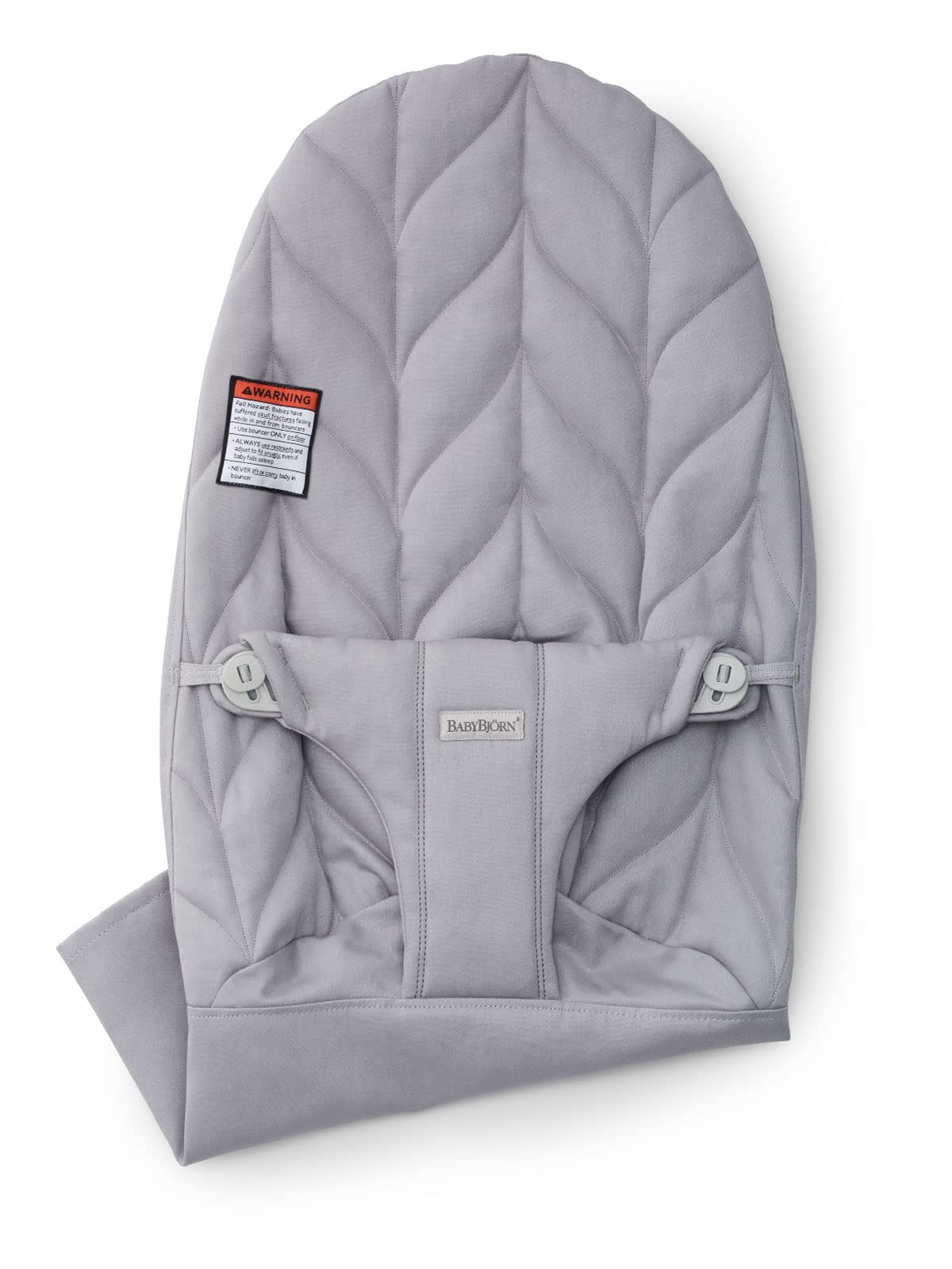 BabyBjörn Fabric Seat for Bouncer - Soft Cotton Cover in Light Gray Petal Quilt Pattern | Comfortable & Washable Baby Bouncer Seat | Perfect for Newborns & Infants at Home or On-the-Go