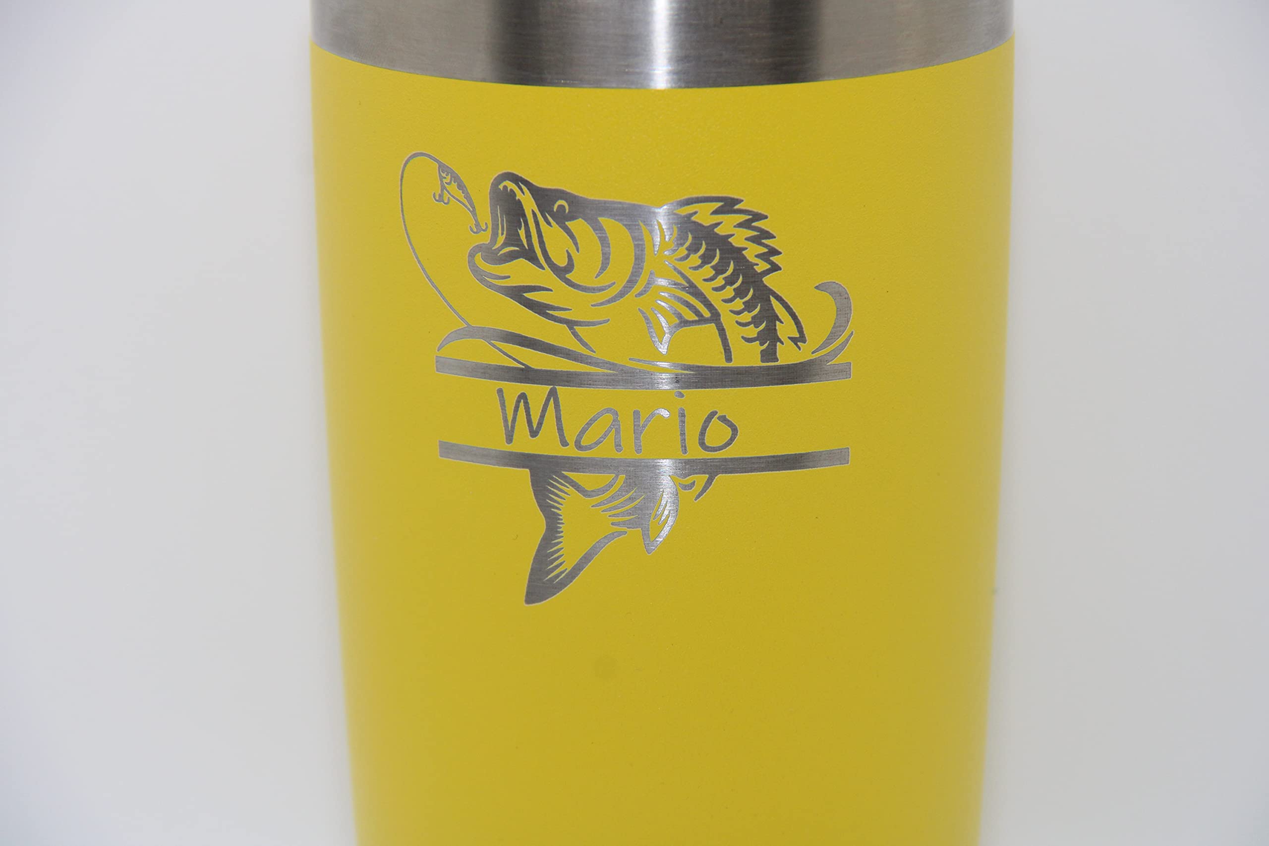 Polar Camel Personalized Stainless Steel Fishing Tumbler - 20oz Insulated Travel Mug for Fishermen & Fisherwomen - Great Fishing Gift for Dad, Husband, Birthday - Keeps Drinks Hot/Cold for Hours - Perfect for Fishing Trips, Camping & Outdoor Adventures