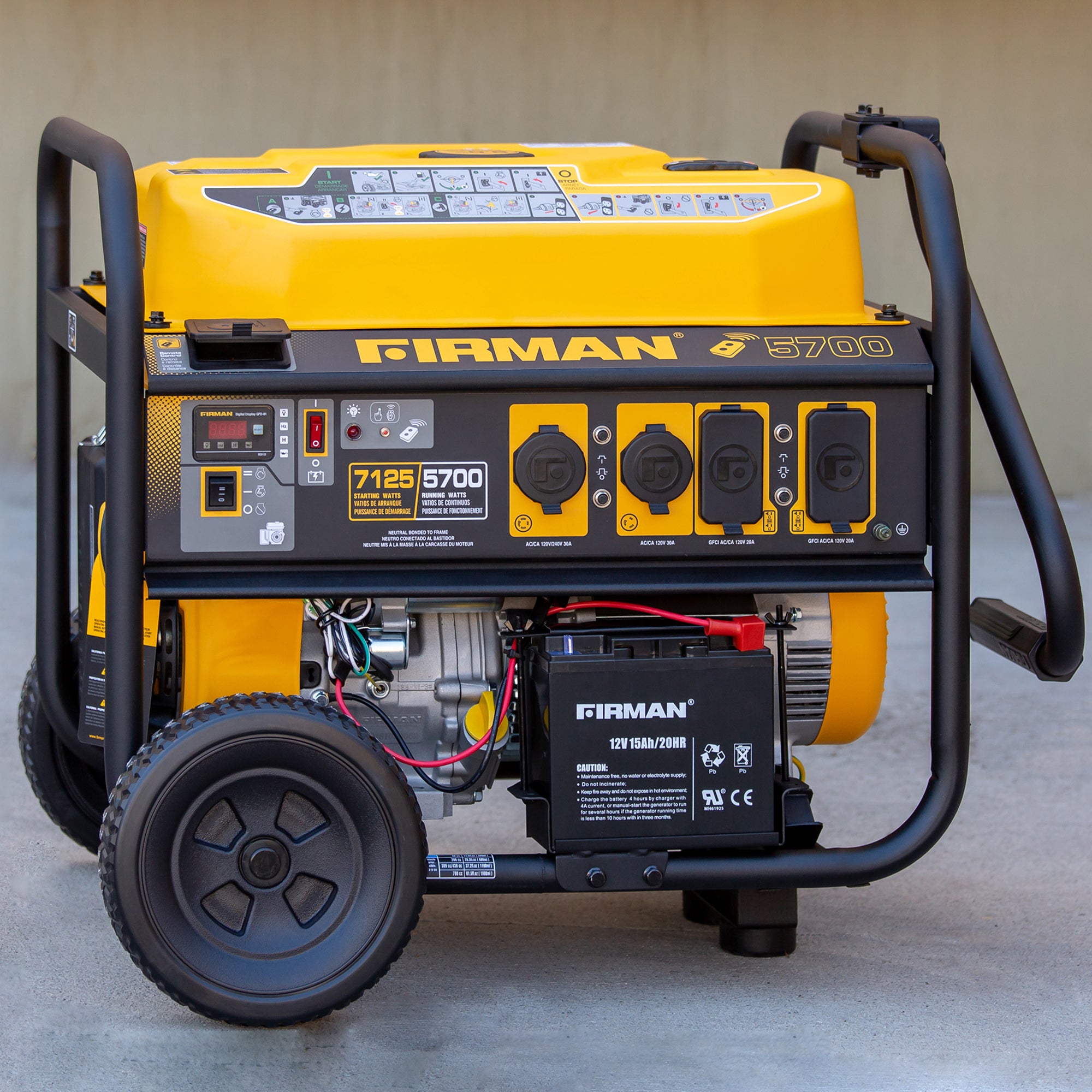 7125W Portable Gas Generator with Remote Start - 120V/240V Dual Voltage for Camping, Home Backup & Outdoor Power Needs