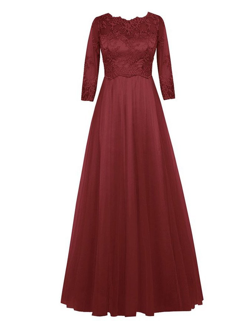 Elegant Lace Bridesmaid Dress with Sleeves for Wedding & Prom