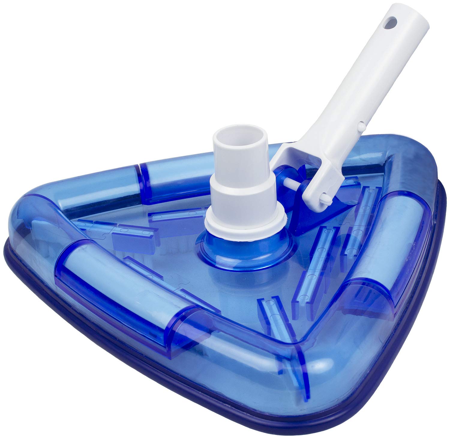 Poolmaster 27514 Clear-View Triangle Vinyl Liner Swimming Pool Vacuum Head - Blue | Heavy Duty Pool Cleaner for Inground & Above Ground Pools | Perfect for Leaves, Dirt & Debris Removal