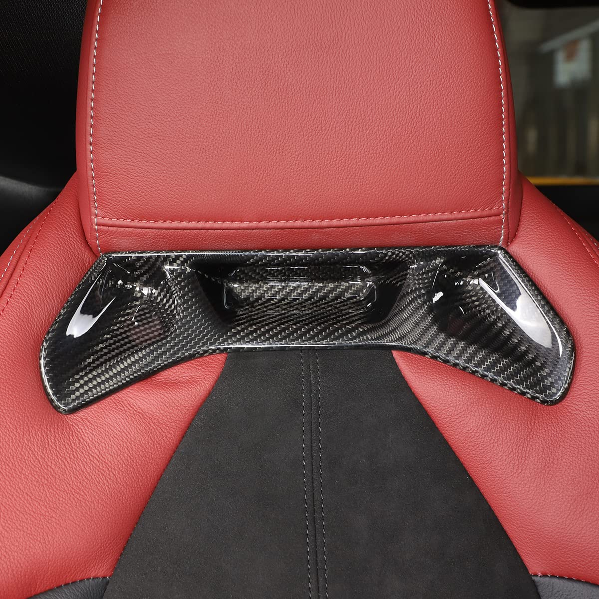 Real Carbon Fiber Seat Back Trim Cover for Toyota Supra GR A90 A91 MK5 2019-2022 | Interior Seat Protector & Decorative Frame Cover (2PCS, Carbon Fiber Pattern) | Perfect for Car Enthusiasts & Customization