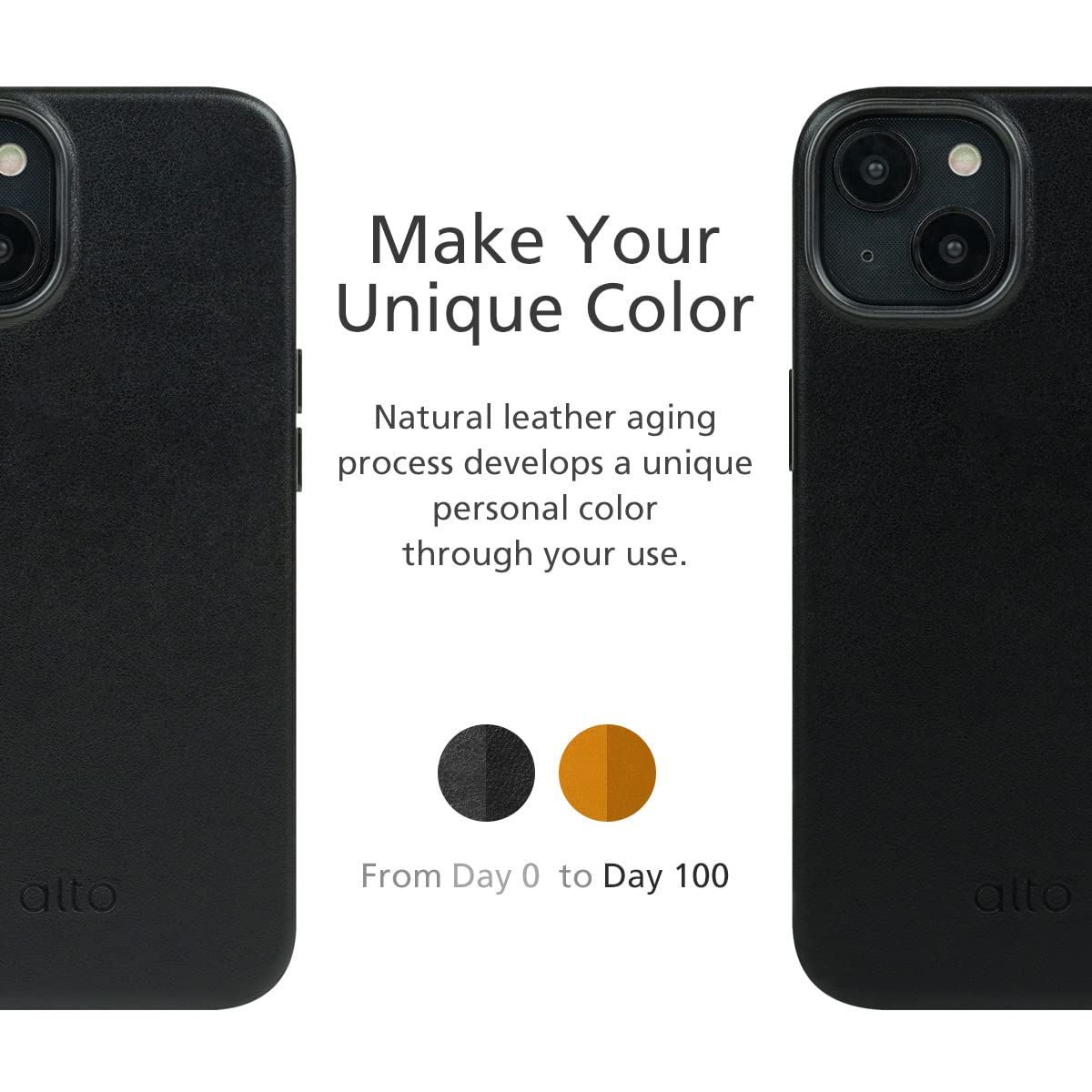 Premium Magnetic Italian Leather Phone Case for iPhone 14 & iPhone 13 - Clop Series Drop Protective Cover with MagSafe Compatibility (6.1 inch, Raven Black) | Slim Design for Everyday Use, Business & Travel Protection