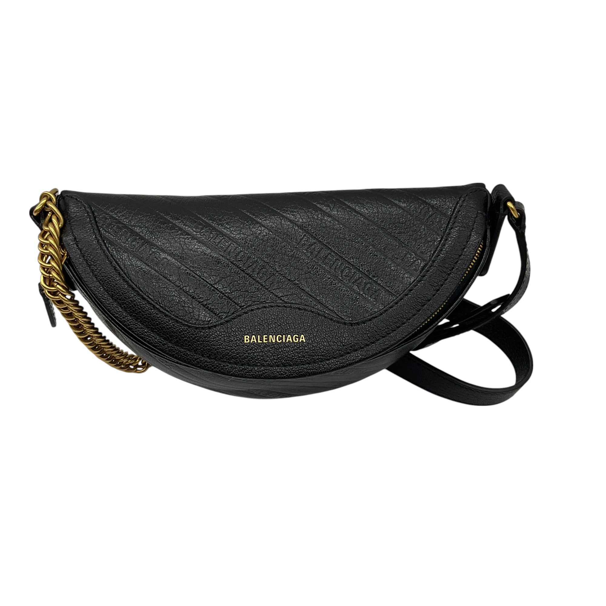 Balenciaga Black Leather Souvenir XS Belt Bag for Women - Stylish Waist Pack for Travel, Concerts & Everyday Use