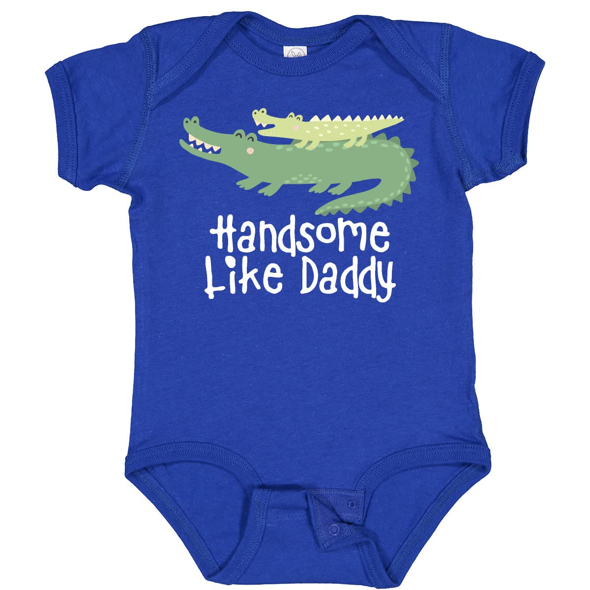 Inktastic Alligator Handsome Like Daddy Baby Boy Bodysuit - Cute Cotton Onesie for Newborns & Infants, Perfect for Family Photos & Playtime