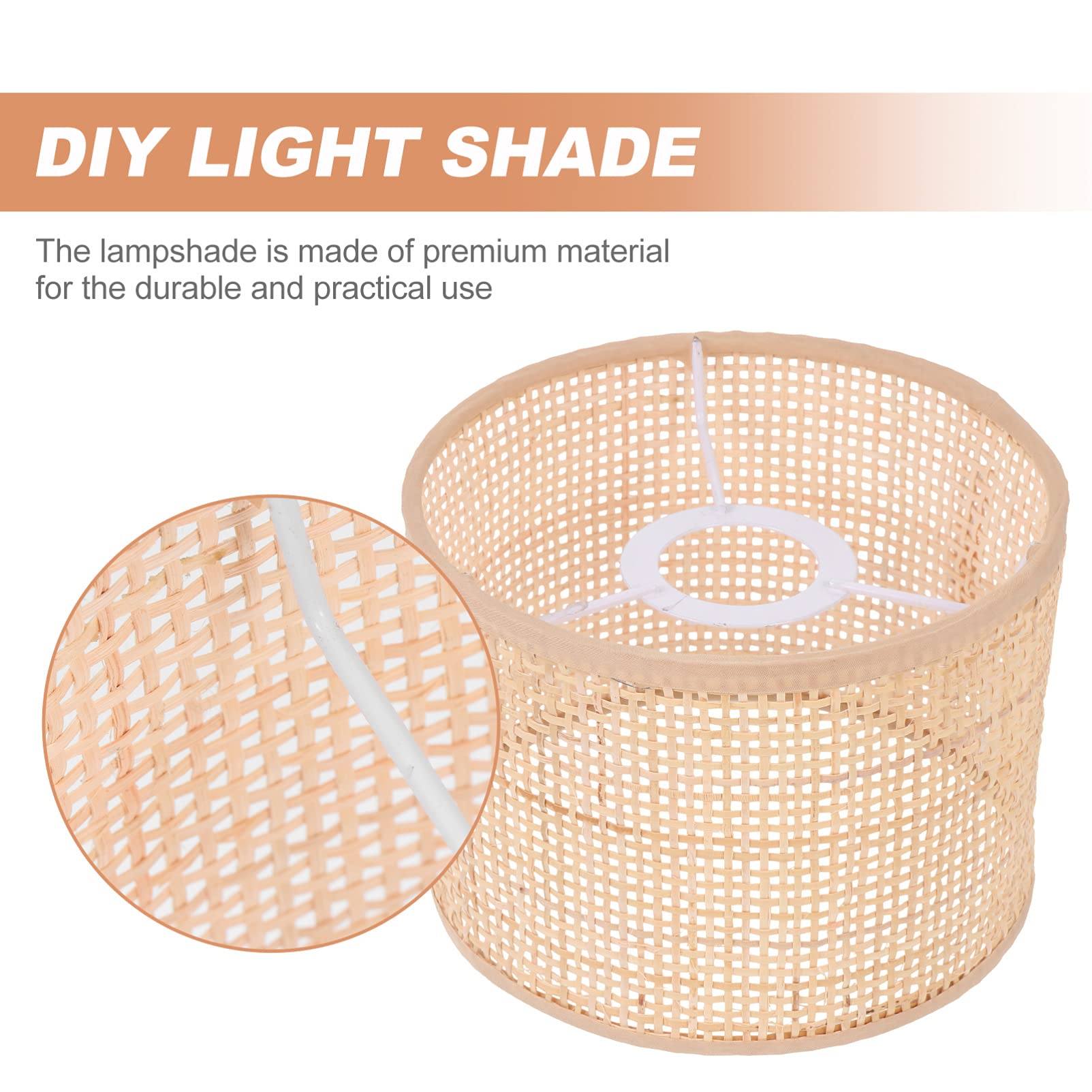 1pc Handwoven Rattan Lampshade - Unique Woven Light Shade for DIY Home Decor, Boho Style Ceiling or Table Lamp Cover - Perfect for Living Room, Bedroom, or Patio Lighting