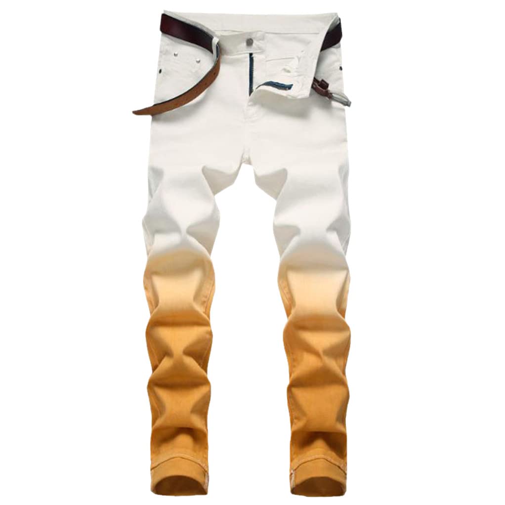 Men's Slim Fit Stretch Skinny White Jeans - Comfortable Cotton Denim Pants for Casual Wear | Perfect for Everyday Outfits, Date Nights & Office Casual