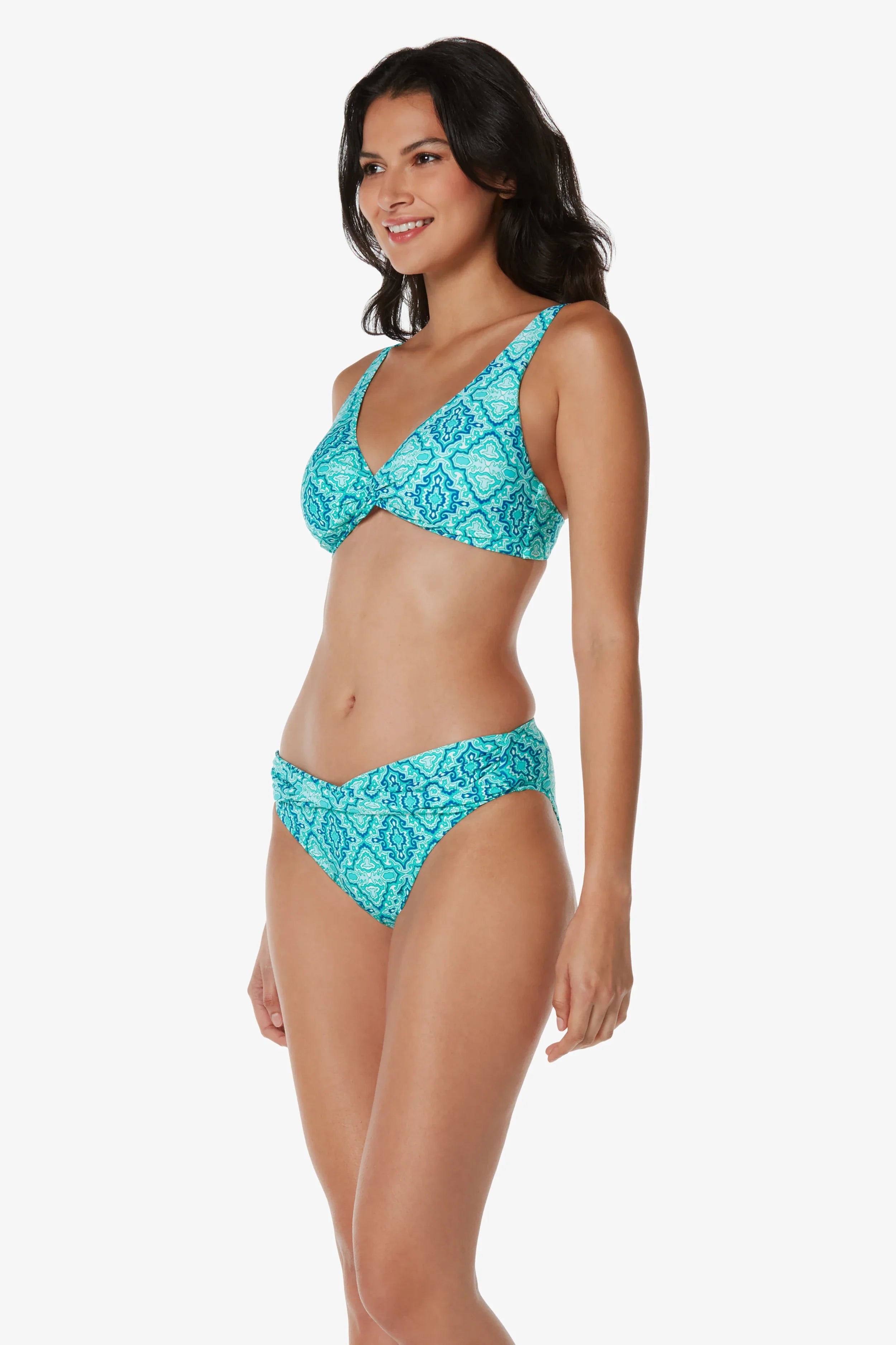 Twist Front Bralette - Comfortable Lace Bralette for Women | Perfect for Yoga, Lounge & Everyday Wear | Marbella Tile Inspired Design