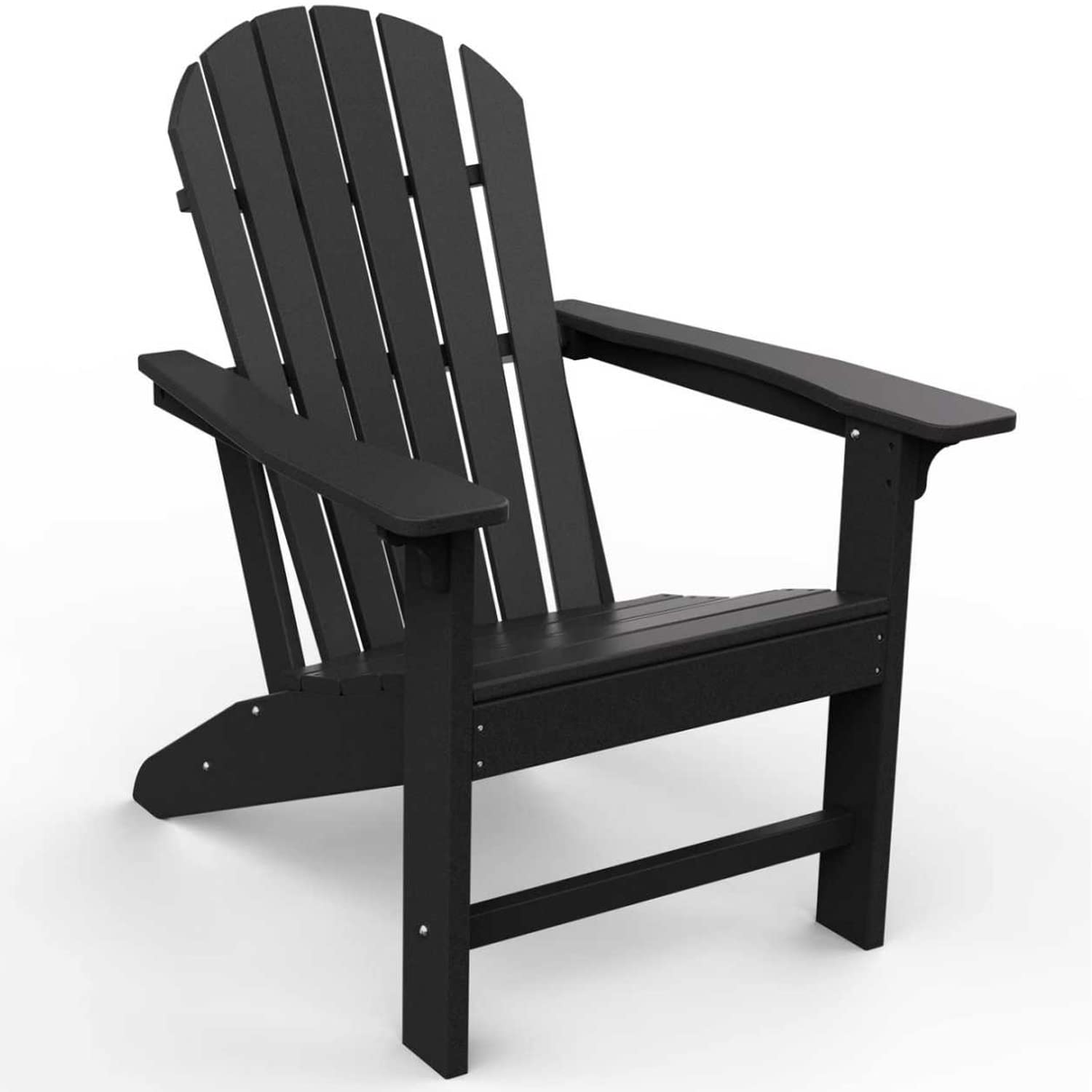 Premium Adirondack Chair - Heavy Duty HDPE Outdoor Lounge Chair for Patio, Garden, Pool & Deck - Weather Resistant & Durable Lawn Furniture (Black) - Perfect for Relaxing, Sunbathing & Outdoor Entertaining