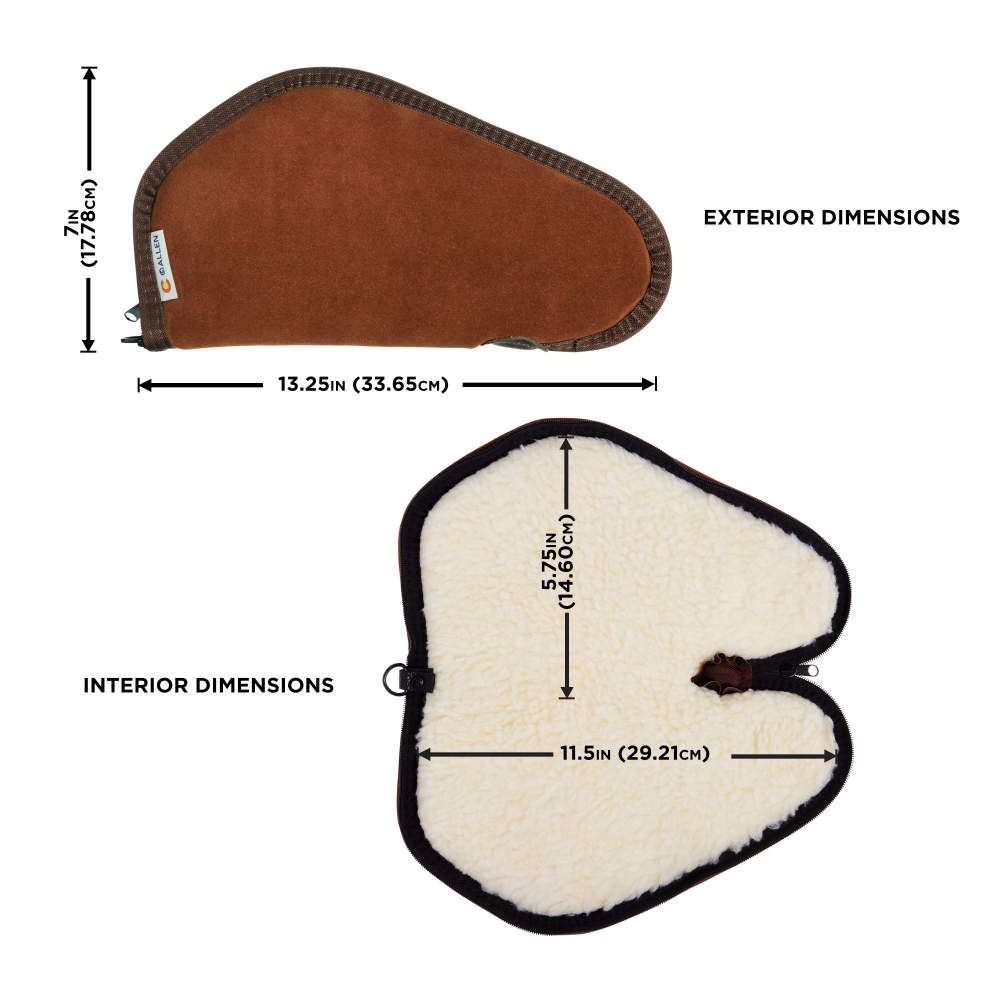 Allen 86 11 Suede Handgun Case - Premium Soft Pistol Storage for Handguns & Revolvers - Perfect for Range, Travel & Home Gun Safe Organization
