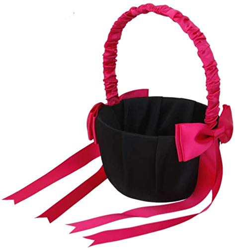 Taotenish Flower Girl Basket - Rose Red Wedding Ceremony Supplies for Bridal Party, Flower Girls & Special Occasions