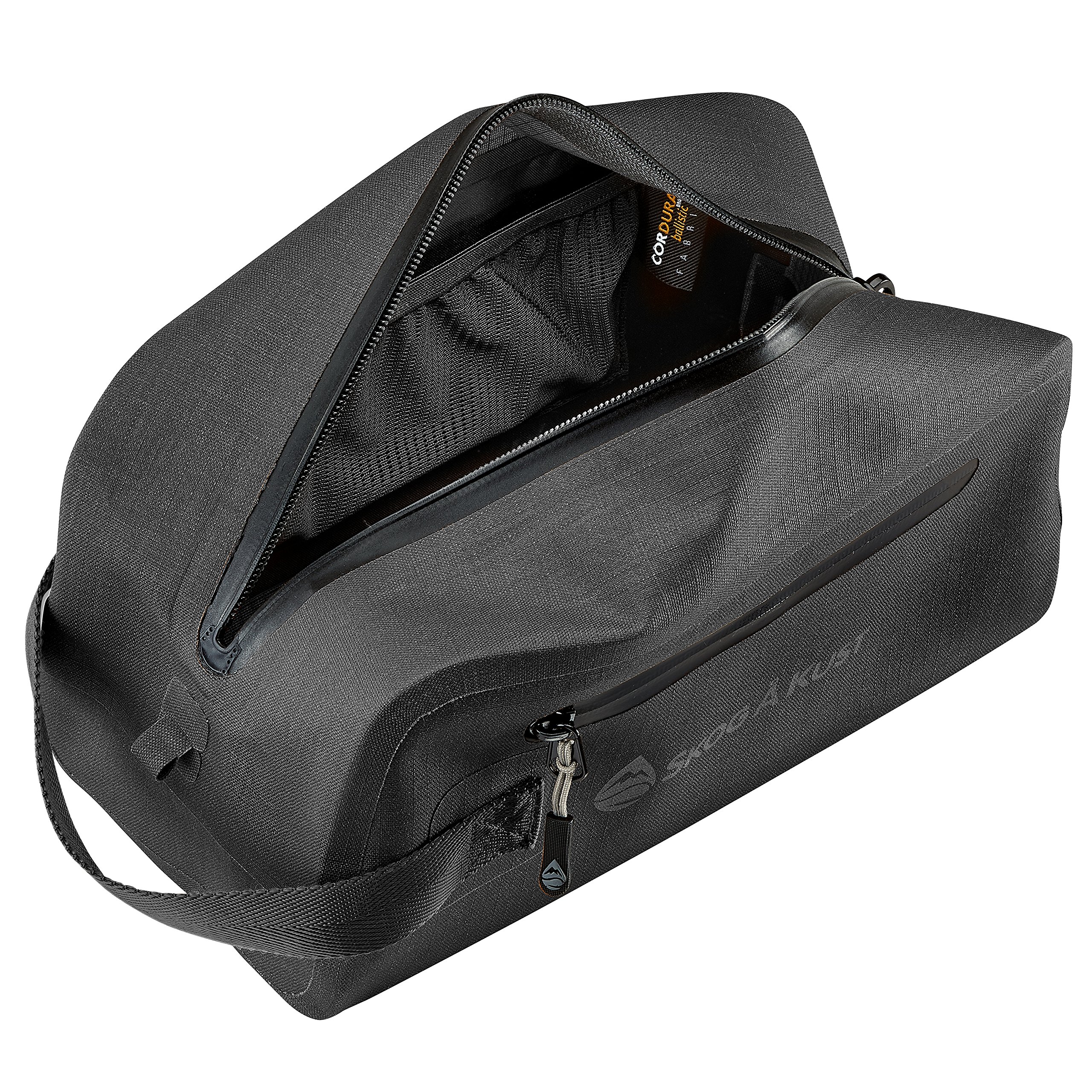 Skog Å Kust DoppSåk Waterproof & Leak-Proof Travel Toiletry Bag | Small Black Cosmetic Organizer | Perfect for Airplane Carry-On, Camping & Gym Essentials