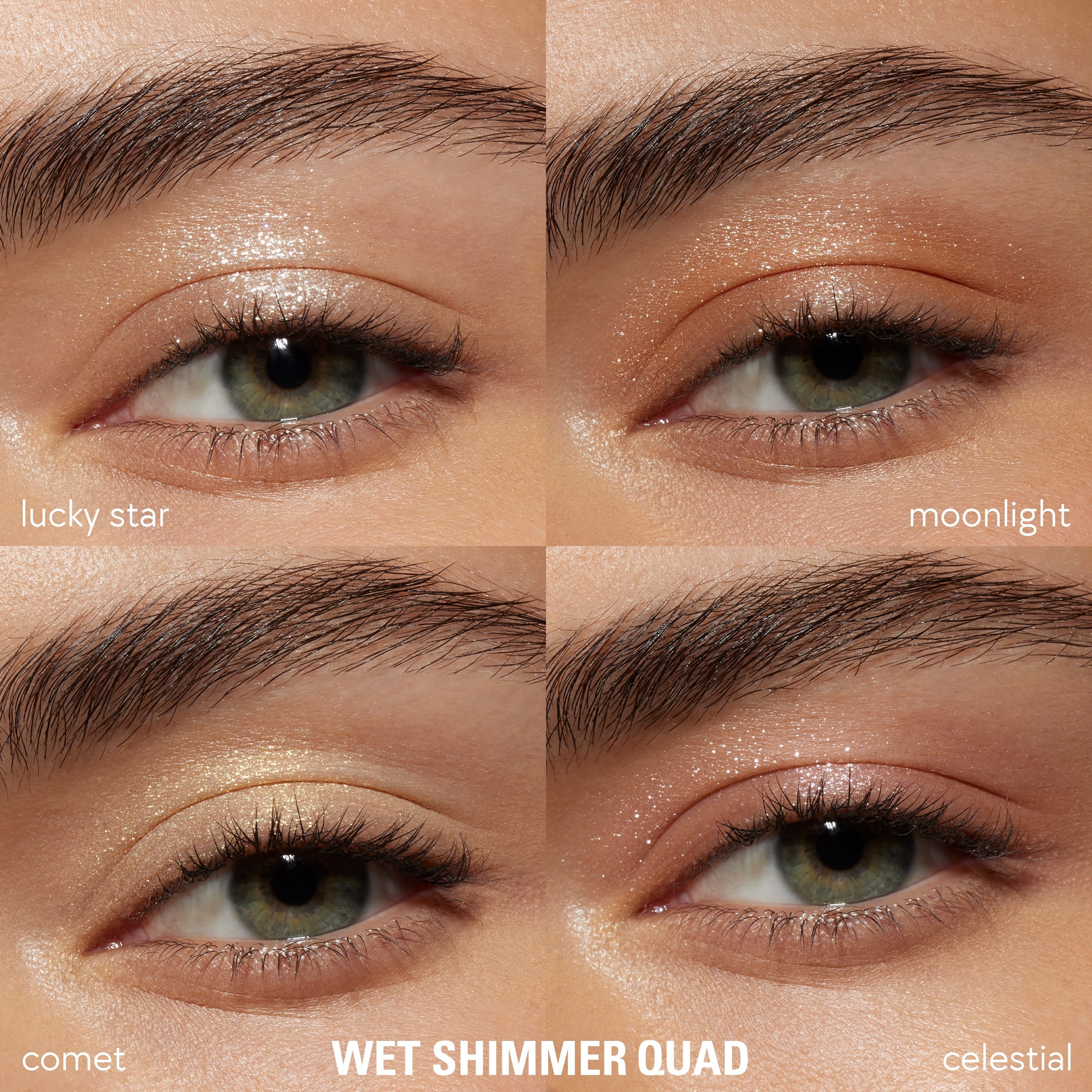 Wet Shimmer Quad Eyeshadow Palette - Long-Lasting Pigmented Makeup for Party & Night Out - Perfect for Glamorous Evening Looks & Special Occasions