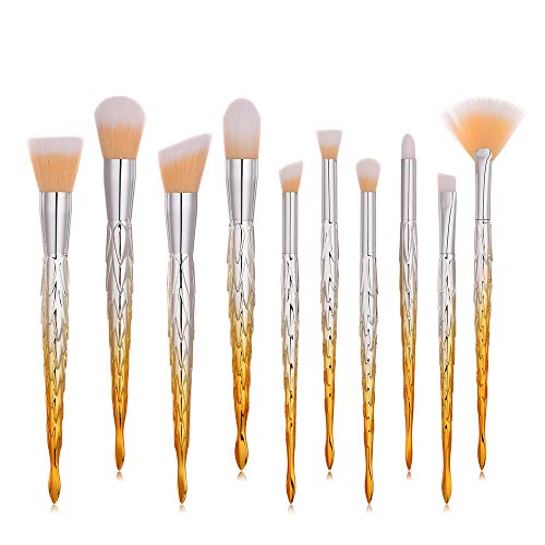 10PCS Professional Eyeshadow Makeup Brushes Set - Foundation, Powder & Blending Brushes with Soft Synthetic Bristles - Perfect for Everyday Makeup, Contouring & Professional Makeup Artist Kit