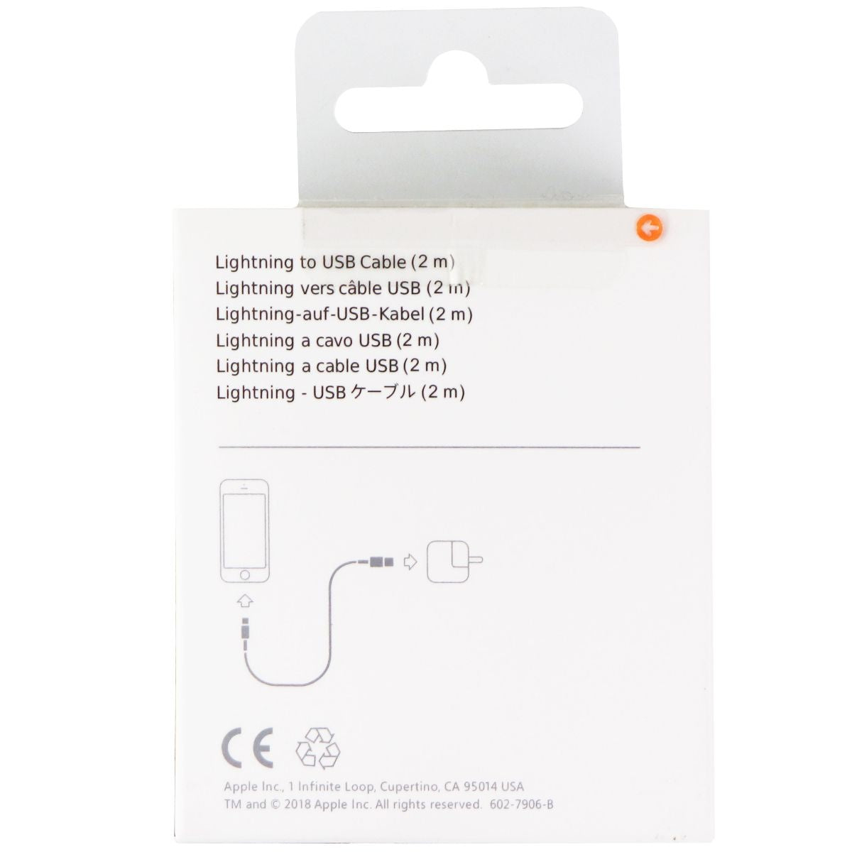 Apple MD819ZM/A 2m USB Charging & Sync Cable for iPhone 14/13/12/11/X/8 - Fast Charging & Data Transfer - Durable White Cable for Home, Office & Travel