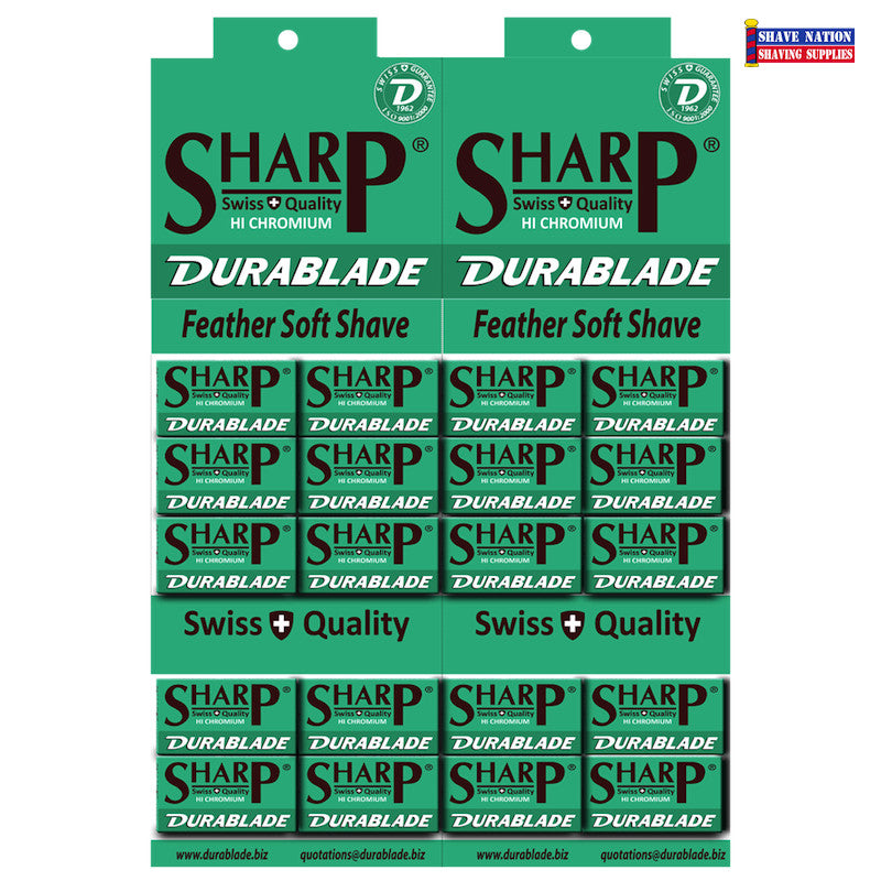 Sharp Hi Chromium DURABLADE DE Razor Blades 100ct - Ultra Sharp Stainless Steel Blades for Smooth Shaving | Perfect for Men's Grooming, Travel & Daily Shaving Routine