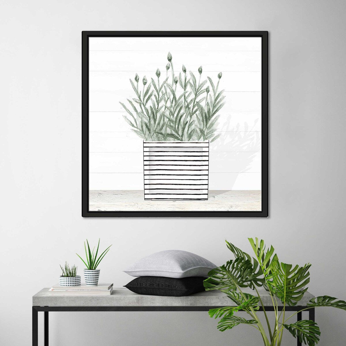 Modern Lavender Floral Print on Floating Canvas Wall Art - Perfect for Living Room, Bedroom & Home Decor
