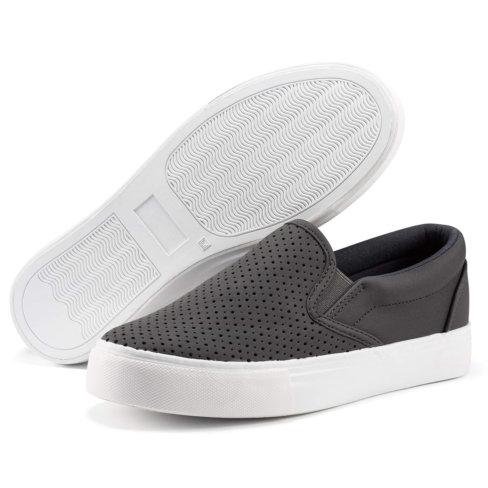 JENN ARDOR Women's Fashion Sneakers - Breathable Perforated Slip-On Flats for Walking, Comfortable Casual Shoes | Perfect for Work, Travel & Everyday Wear