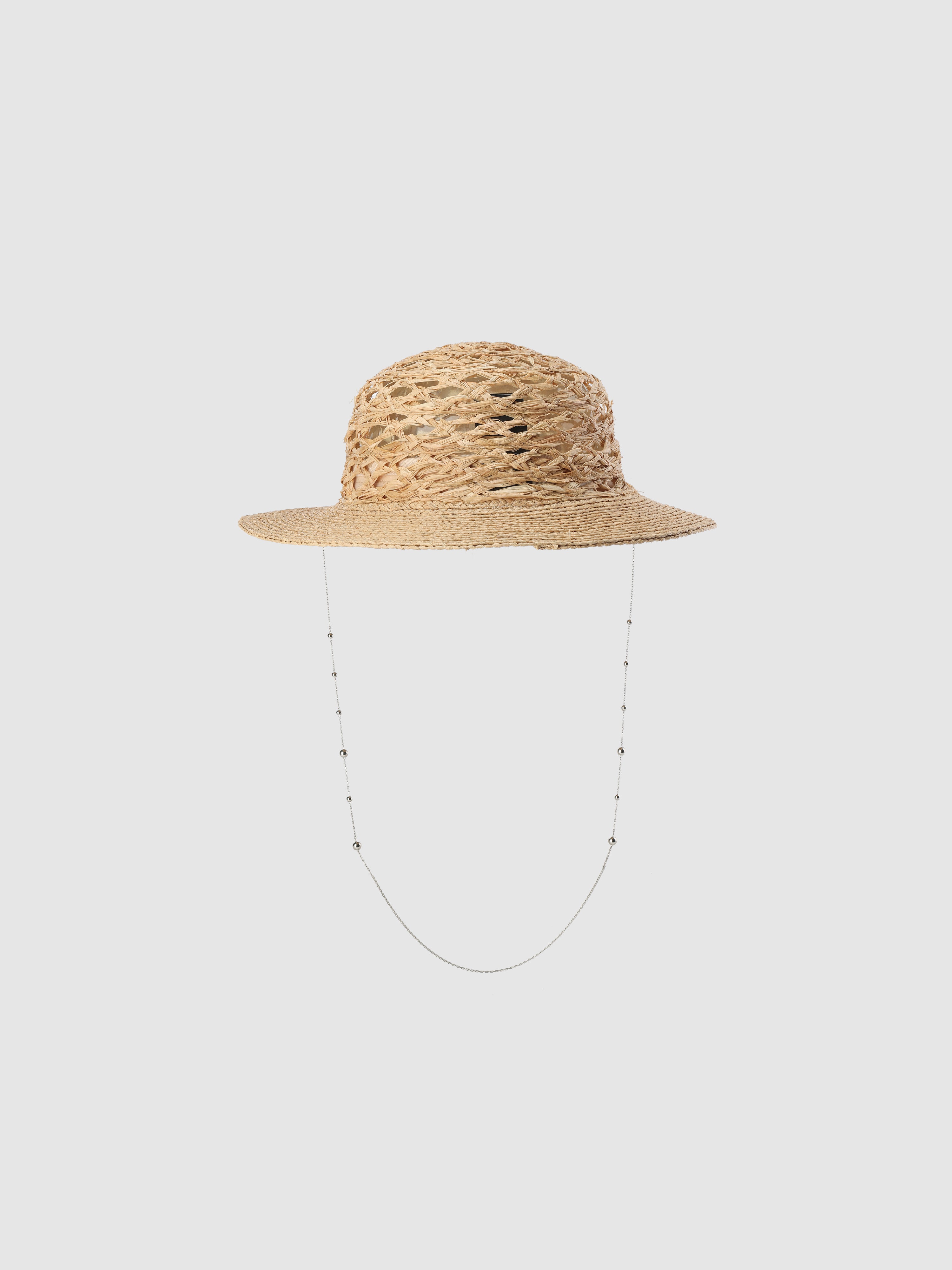 Stylish Raffia Straw Hat with Adjustable Hat Chain - Perfect for Beach, Summer Outfits & Outdoor Activities