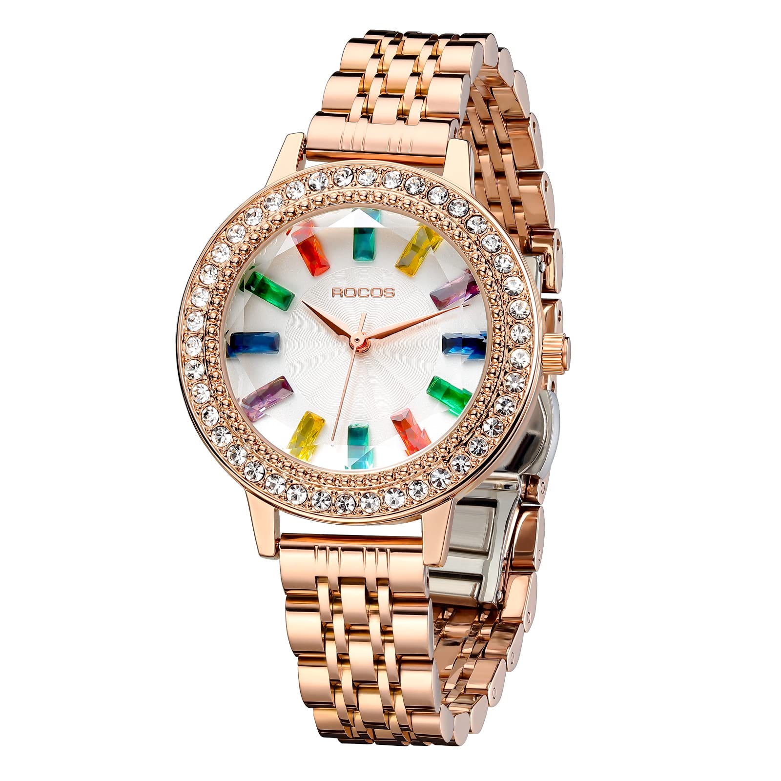 ROCOSJEWE Women's Luxury Japanese Quartz Wrist Watch - Waterproof Analog Timepiece for Women - Elegant Classic Design for Office, Party & Everyday Use