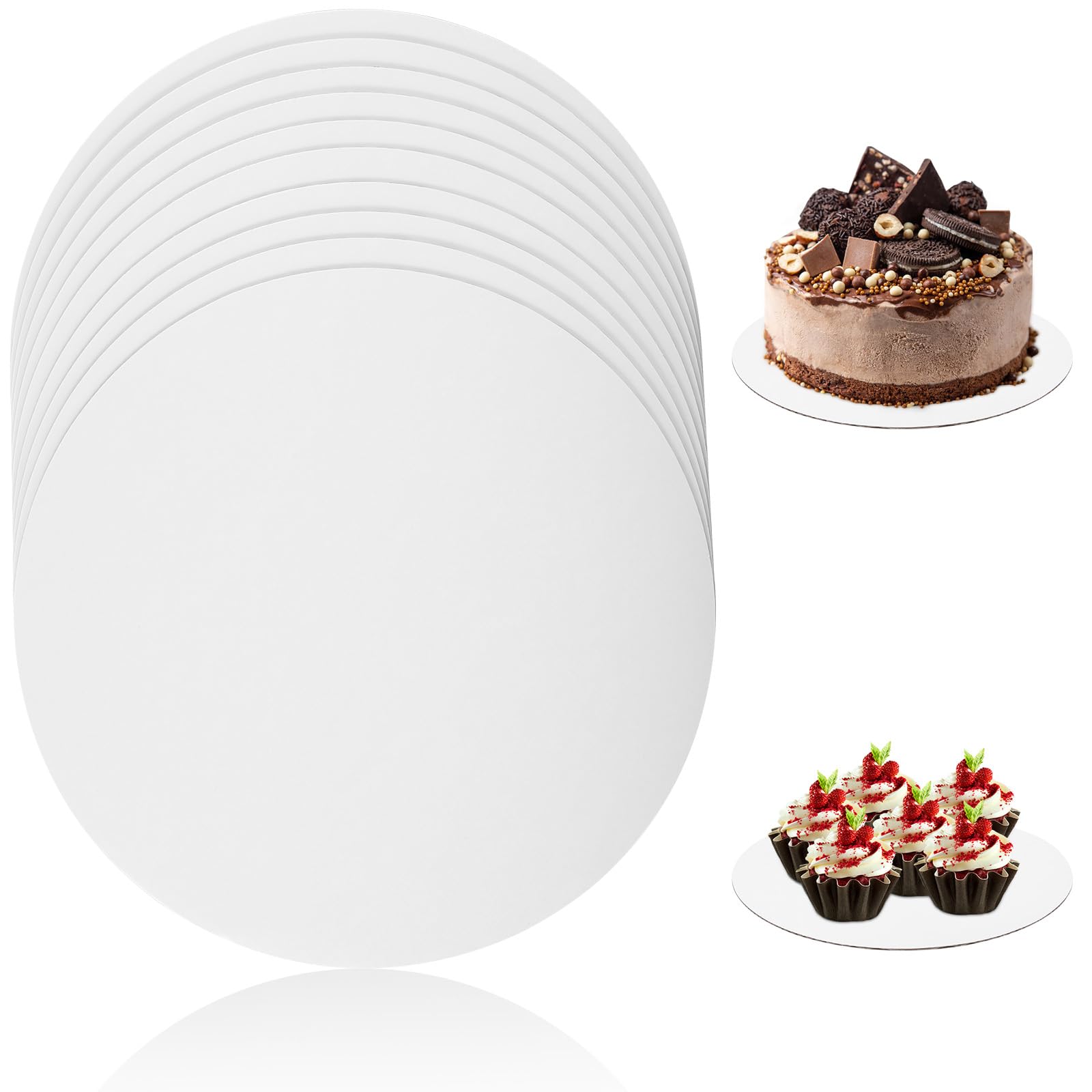 Yimomoyi 10-Pack Premium 10-Inch Round Cake Boards - 3mm Thick Reusable Cardboard Cake Trays for Baking, Wedding Cakes, Birthday Parties & Professional Cake Decorating | Perfect for Cake Transport, Display & Dessert Serving