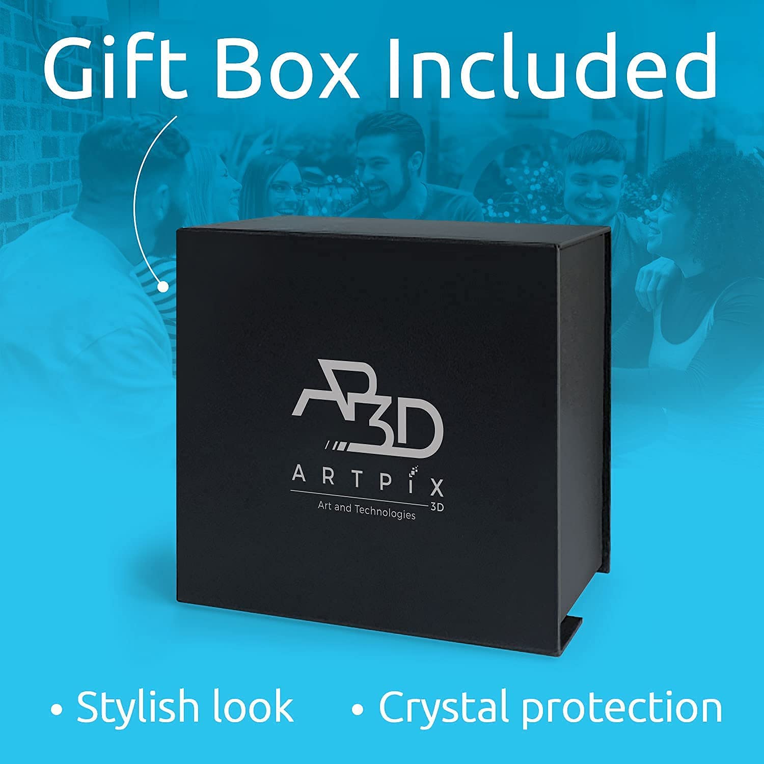 ArtPix Custom 3D Crystal Photo Gift - Personalized Laser Etched Glass Keepsake for Wedding, Anniversary, Valentine's Day - Heart Shaped 3D Picture for Her, Him, Wife, Husband - Perfect Customized Gift for Special Occasions