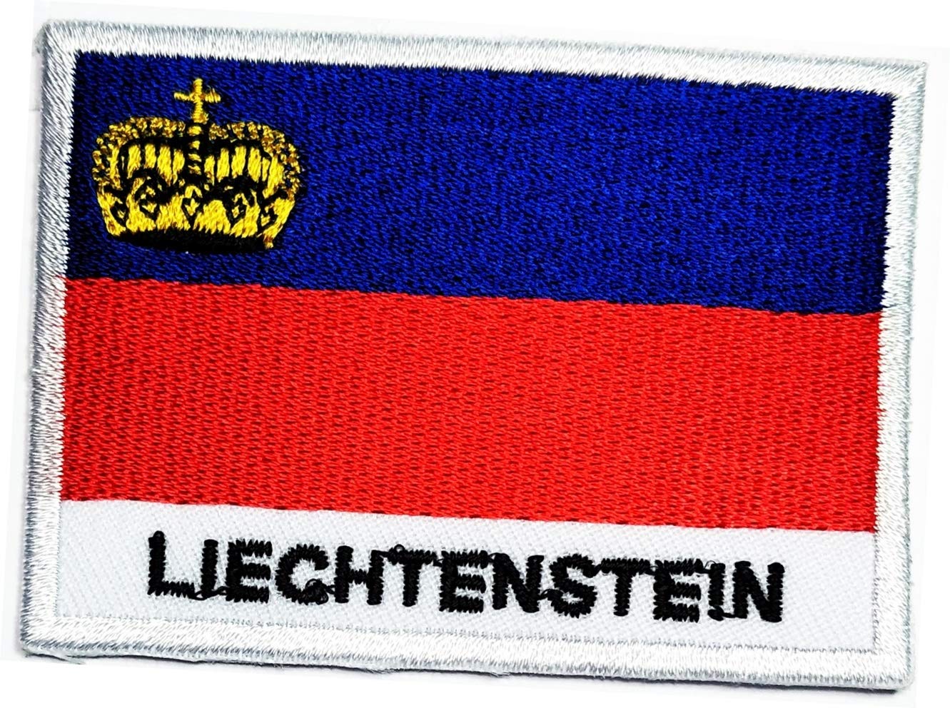 Liechtenstein Flag Embroidered Patch - Iron On & Sew On National Emblem for Military Uniforms, Jeans, Jackets, Polo Shirts, Hats & Backpacks - Perfect for Patriotic Events, Travel & Custom DIY Projects (Style 05)