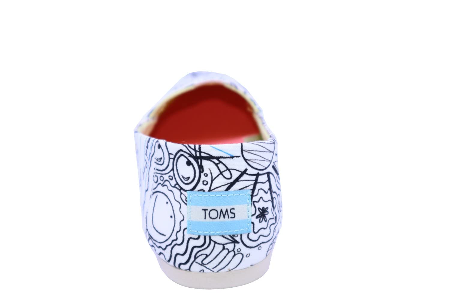 TOMS Women's Alpargata Memory Foam Slip-On Loafers - Comfortable Casual Shoes for Women, Size 7.5 Medium (B,M) in Black & White - Perfect for Walking, Travel & Everyday Wear