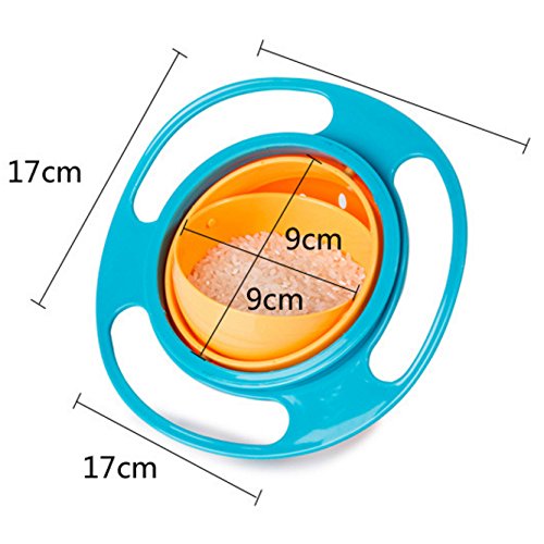 Itian Baby 360° Rotating Spill-Proof Bowl with Suction Base - Fun & Safe Feeding Dish for Toddlers, Kids & Infants - Perfect for High Chair, Travel & Mess-Free Mealtime (Blue)