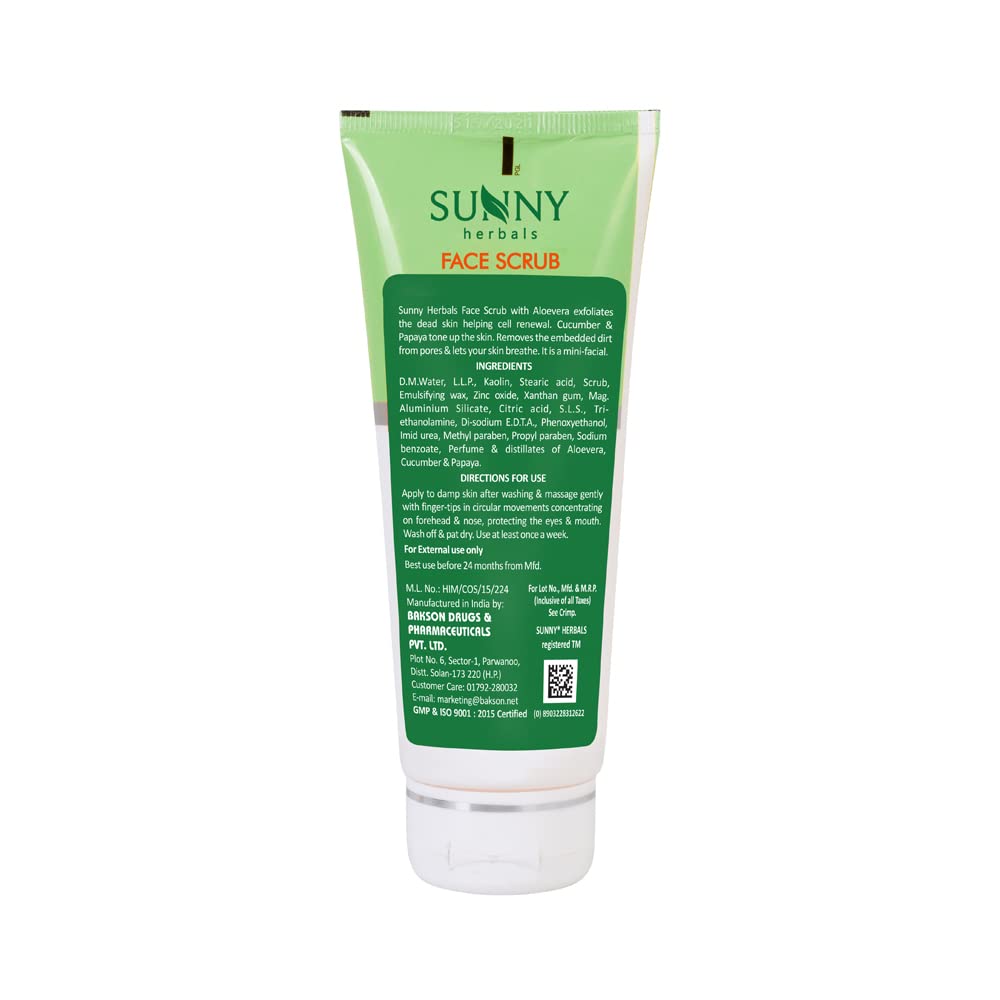Sunny Face Scrub (100g) & Tea Tree Oil Face Wash (110g) - Deep Pore Cleanser for Acne Prone Skin | Exfoliating Scrub & Facial Cleanser to Remove Dirt, Dead Skin Cells & Unclog Pores | Helps Treat Pimples & Promote Skin Renewal | Perfect for Daily Skincare Routine & Acne Treatment