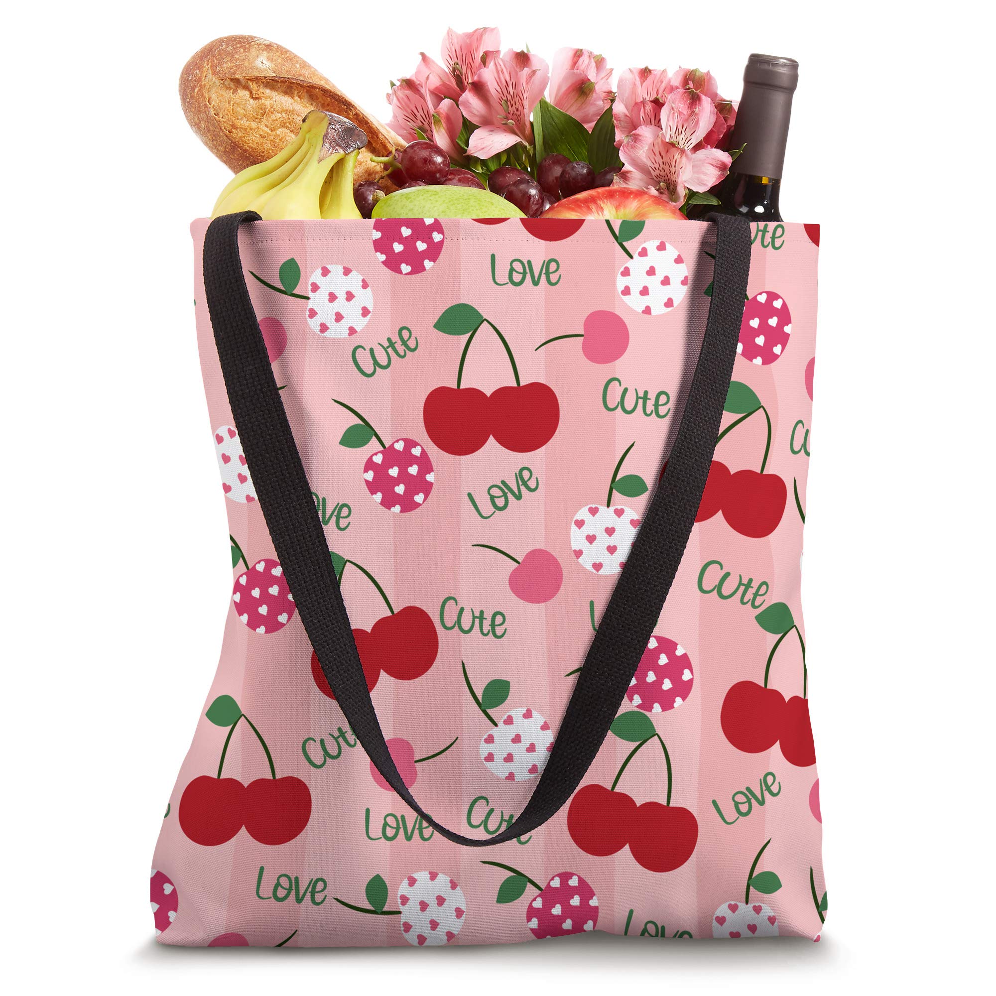 Cute Cherry Fruit Themed Tote Bag - Perfect for Grocery Shopping, Beach Trips & Unique Gifts
