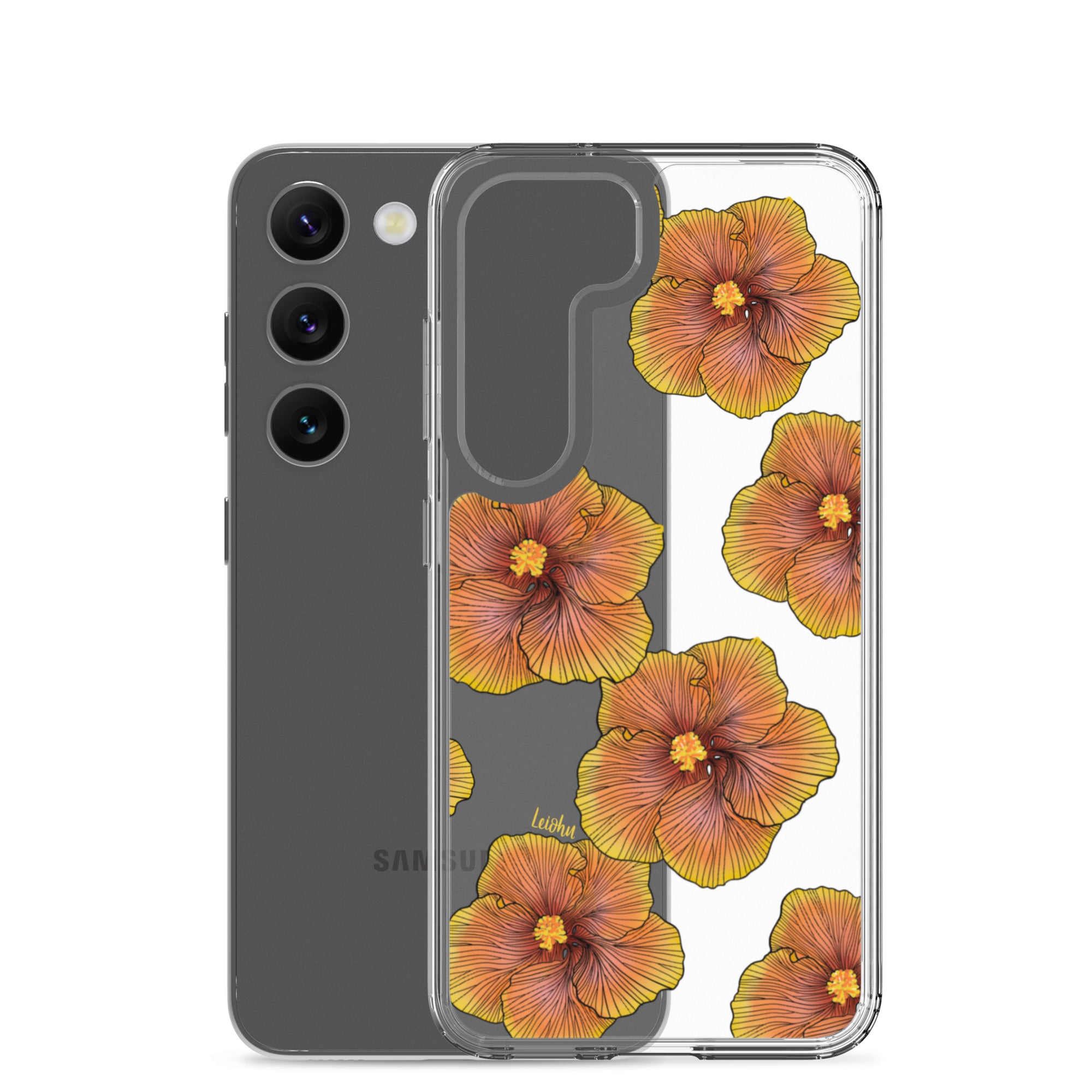Sunrise Hibiscus Clear Phone Case for Samsung Galaxy - Slim Protective Cover for Everyday Use & Style