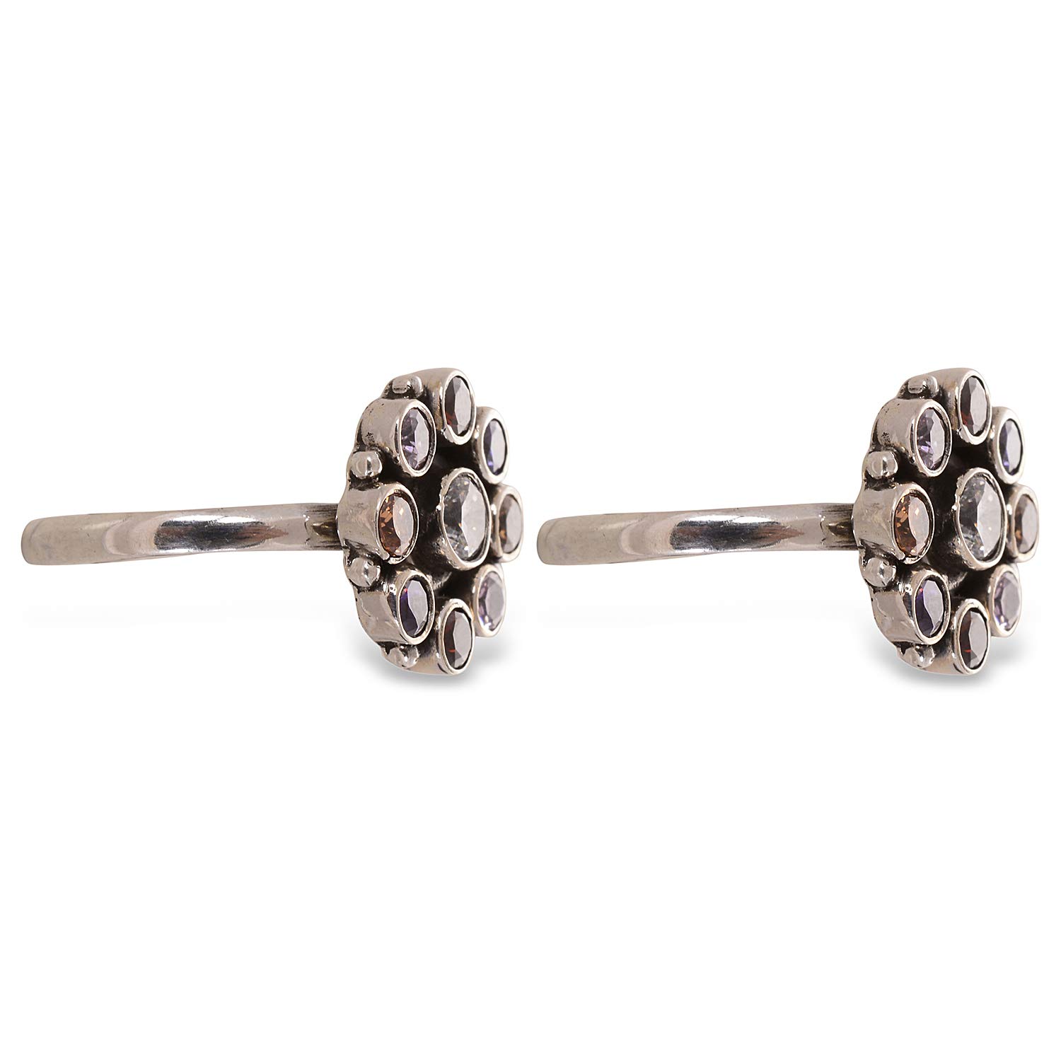 Peenzone 925 Sterling Silver CZ Toe Rings for Women - Elegant Foot Jewelry for Beach, Summer & Boho Style | Pure 92.5 Silver Leg Finger Rings | Perfect for Vacations, Weddings & Everyday Wear