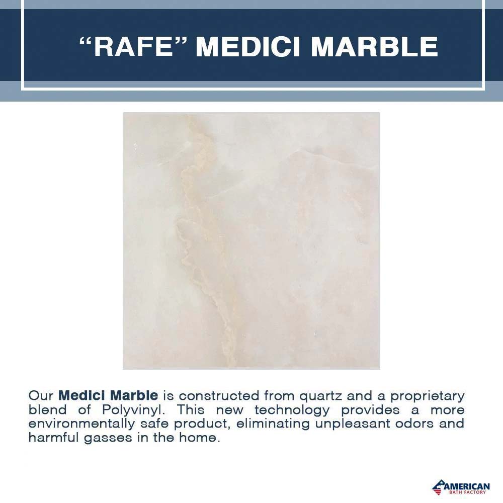 Rafe Marble Tuscany Mosaic Alcove Shower Kit - Premium Bathroom Upgrade with Elegant Stone Design for Modern Homes & Luxury Hotels