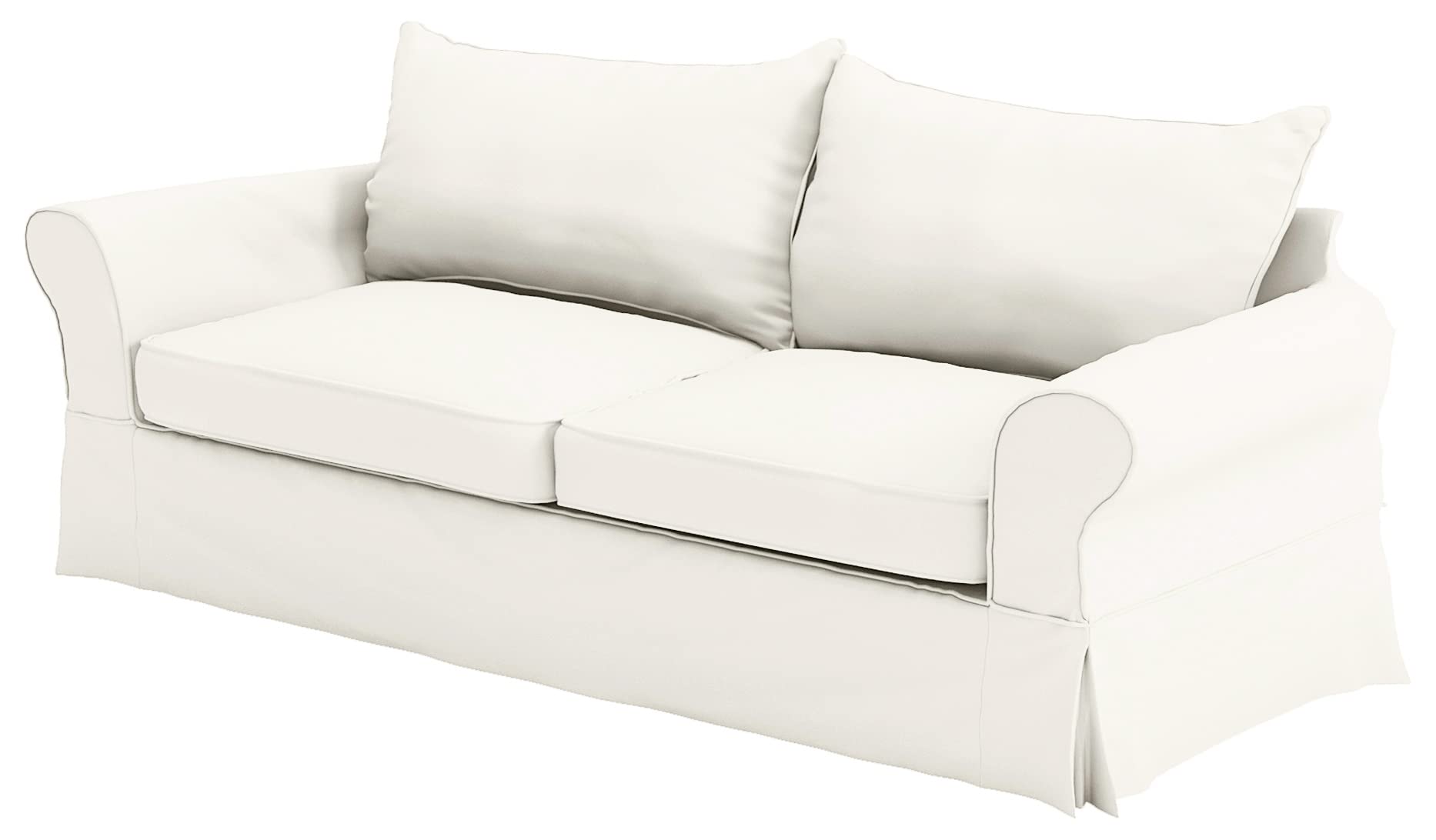 Durable Cotton Sofa Slipcover Replacement for Pottery Barn PB Comfort Grand Roll Arm Sofa - Beige Knife Edge | Perfect for Living Room, Family Room & Home Decor Protection