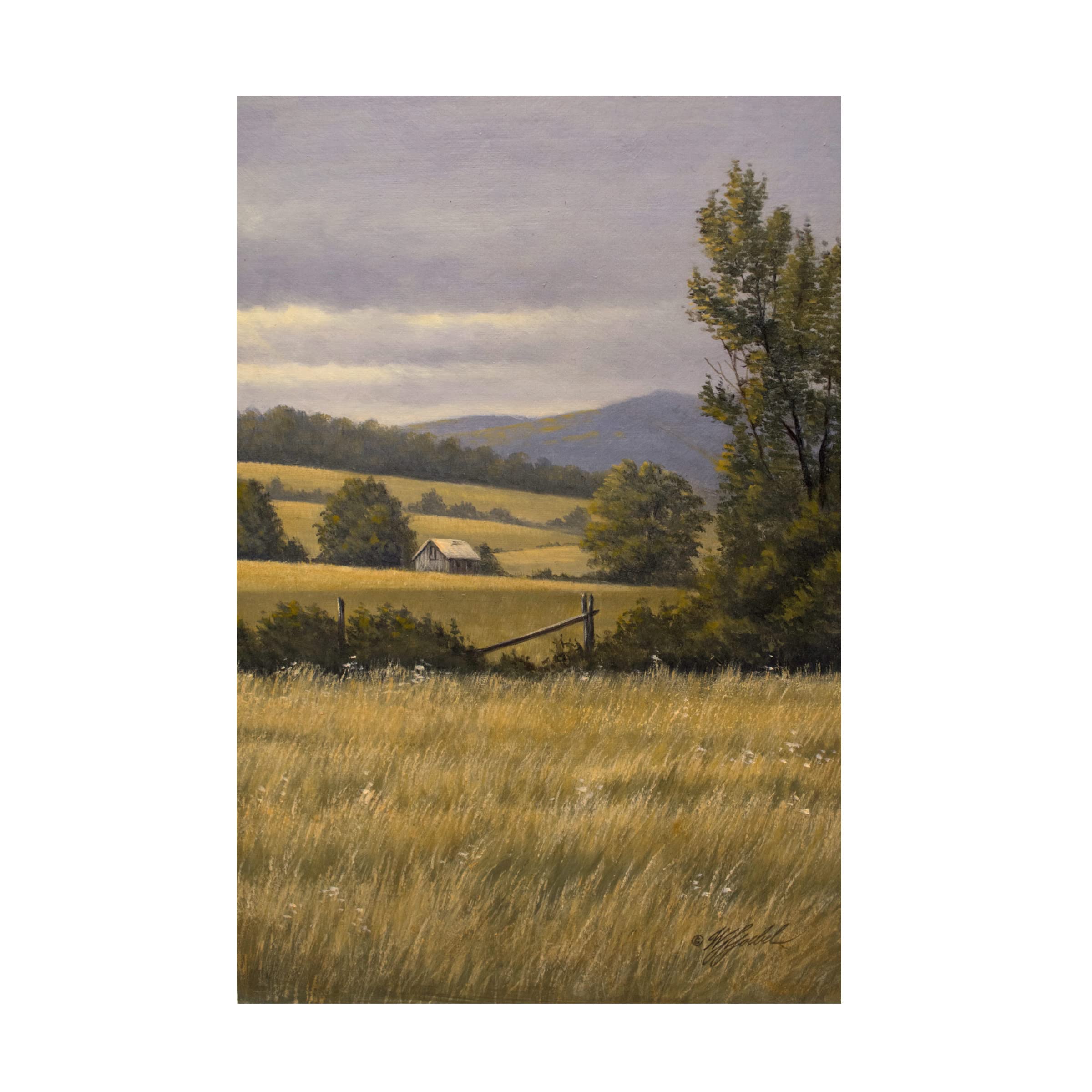 Trademark Fine Art 'Hayfields Near Arlington' Canvas Print by Wilhelm Goebel - Vintage Landscape Wall Art for Living Room, Bedroom & Office Decor