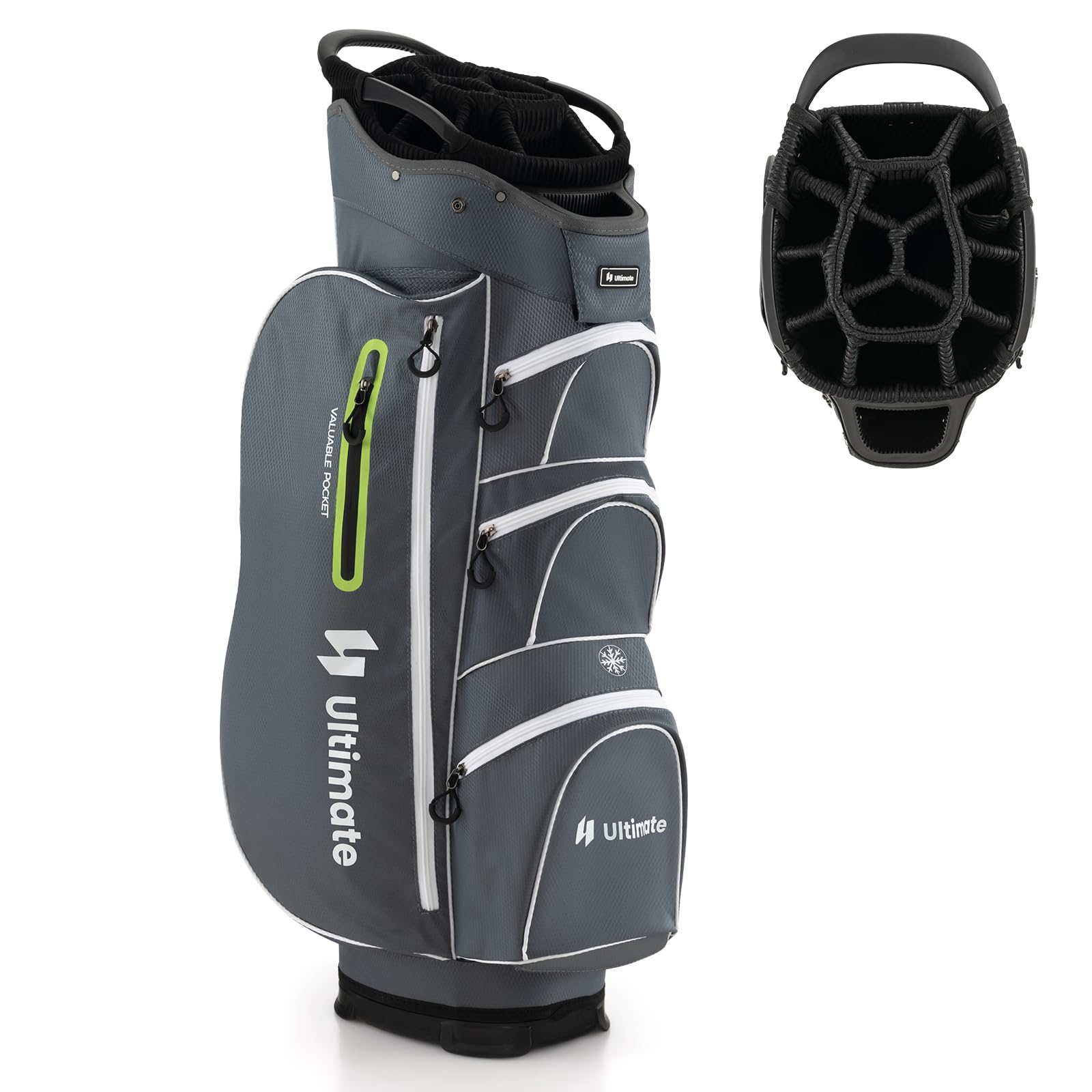 **Tangkula 15-Way Top Divider Lightweight Golf Cart Bag - Individual Putter Well, 7 Pockets, Cooler Bag, Shoulder Strap & Rain Hood - Portable Golf Carry Bag for Men & Women - Perfect for Golf Courses, Driving Ranges & Travel**