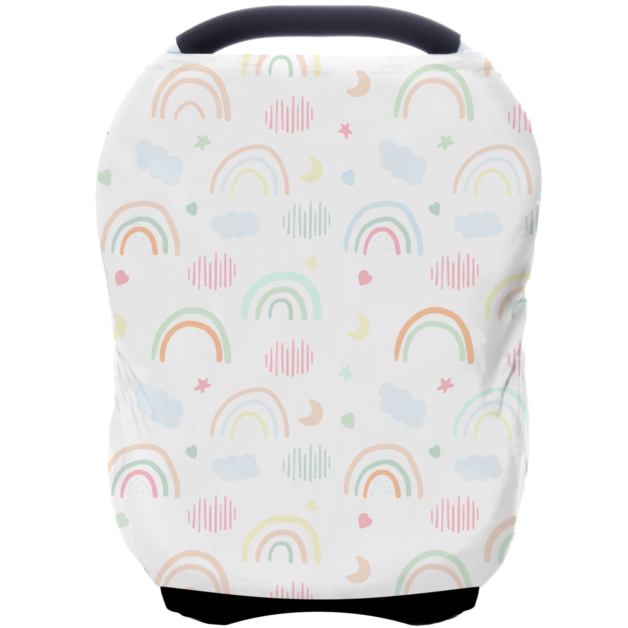 Best Baby Car Seat Covers - Multi-Use Nursing Car Seat Canopy & Breastfeeding Cover, Perfect Baby Shower Gift for Boys & Girls (Rainbow) - Ideal for Travel, Nursing Privacy & Outdoor Protection