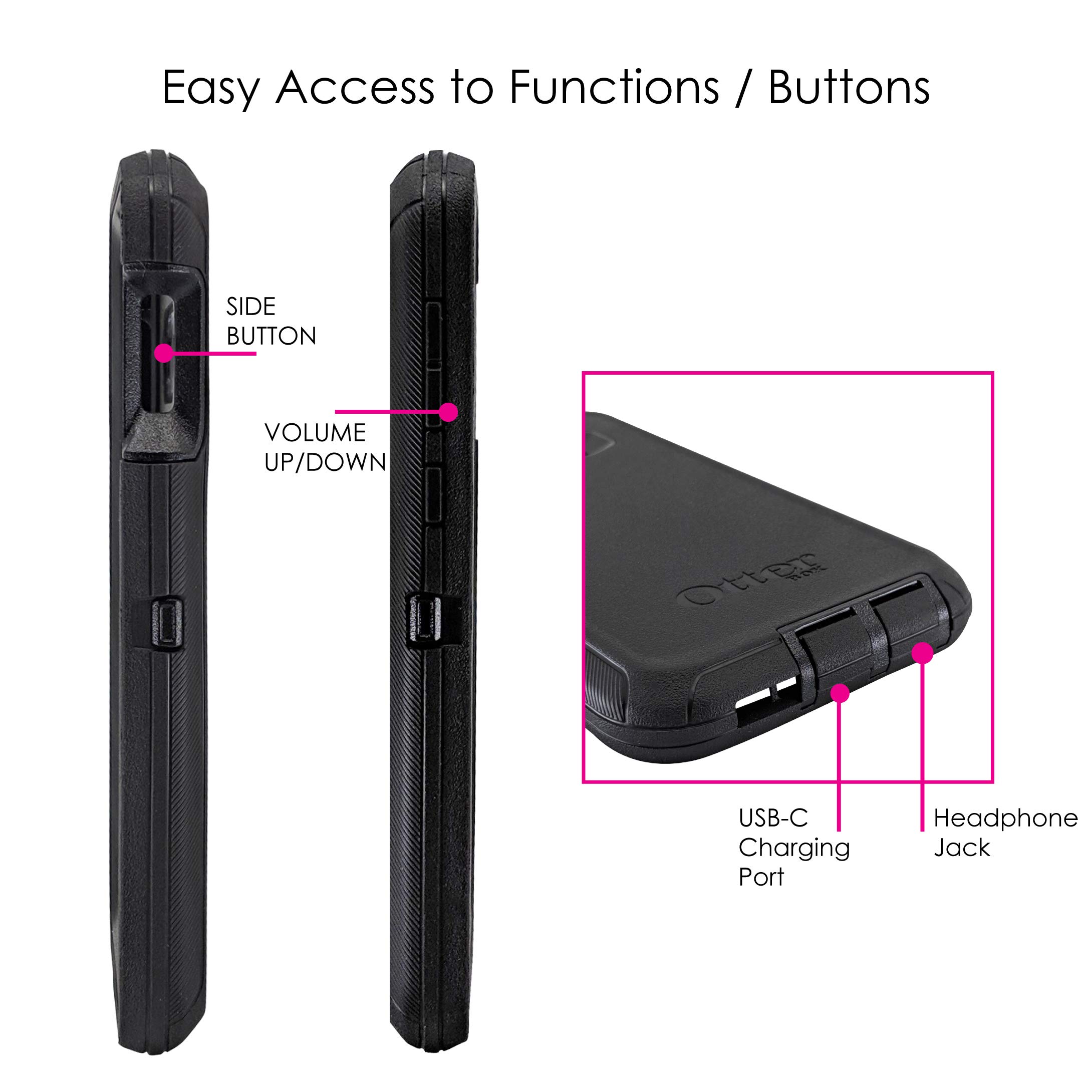 DistinctInk Samsung Galaxy S10e Case (5.8 Inch) - Durable Protective Phone Cover | Black VHS Video Tape Design | Shockproof Replacement for OtterBox Defender | Perfect for Outdoor Activities, Travel & Daily Use