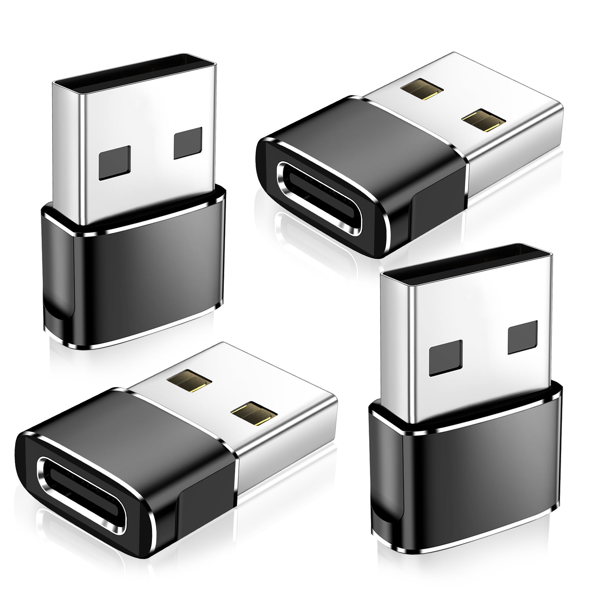 USB C to USB Adapter, Type-C Female to USB A Male OTG Converter for iPhone 16/15/14/13 Pro Max, Samsung Galaxy S24, Apple Watch Ultra 8/9/10, iPad, AirPods, Nintendo Switch - Fast Charging Car Charger for Travel & Home Use