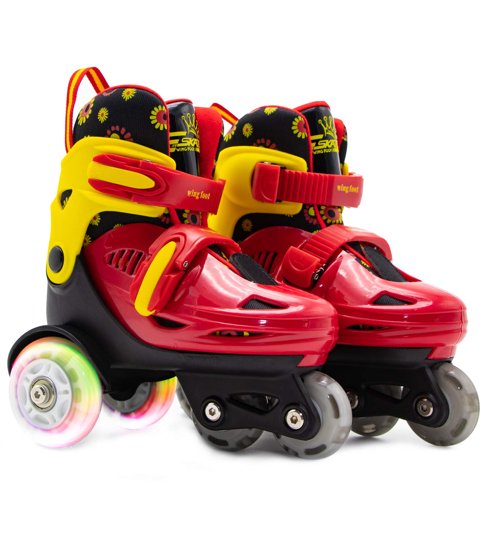 **Adjustable Light Up Roller Skates for Kids Boys & Girls Ages 3-9 - LED Illuminating Wheels for Indoor & Outdoor Fun - Perfect for Birthday Gifts, Roller Rinks & Playtime**
