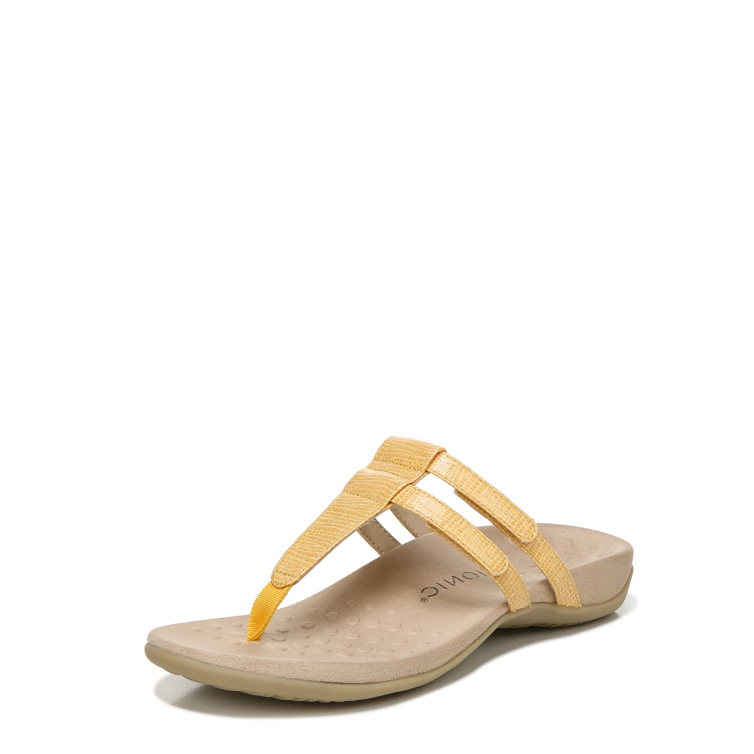 Vionic Elvia Women's Adjustable Orthotic Slip-On Sandals - Comfortable Arch Support for Plantar Fasciitis Relief - Perfect for Walking, Travel & Summer Outfits