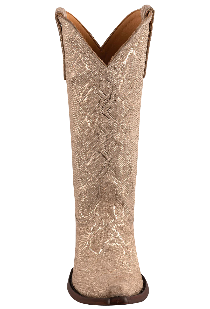 Old Gringo Women's Goat Cersei Snakeskin Cowgirl Boots - Gold Beige Western Boots for Women | Comfortable & Stylish Rodeo, Country Dance & Everyday Wear