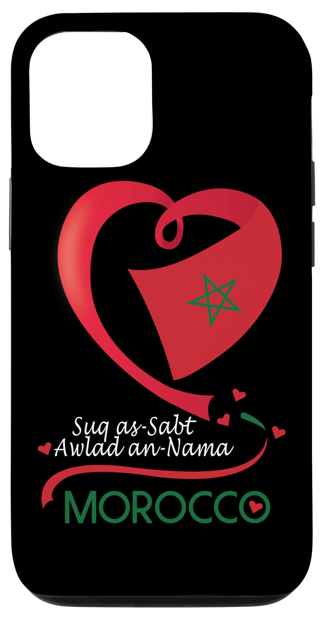 iPhone 12/12 Pro Case with Morocco Flag & Heart Emblem - Premium Protective Phone Cover for Travel, Cultural Pride & Everyday Use