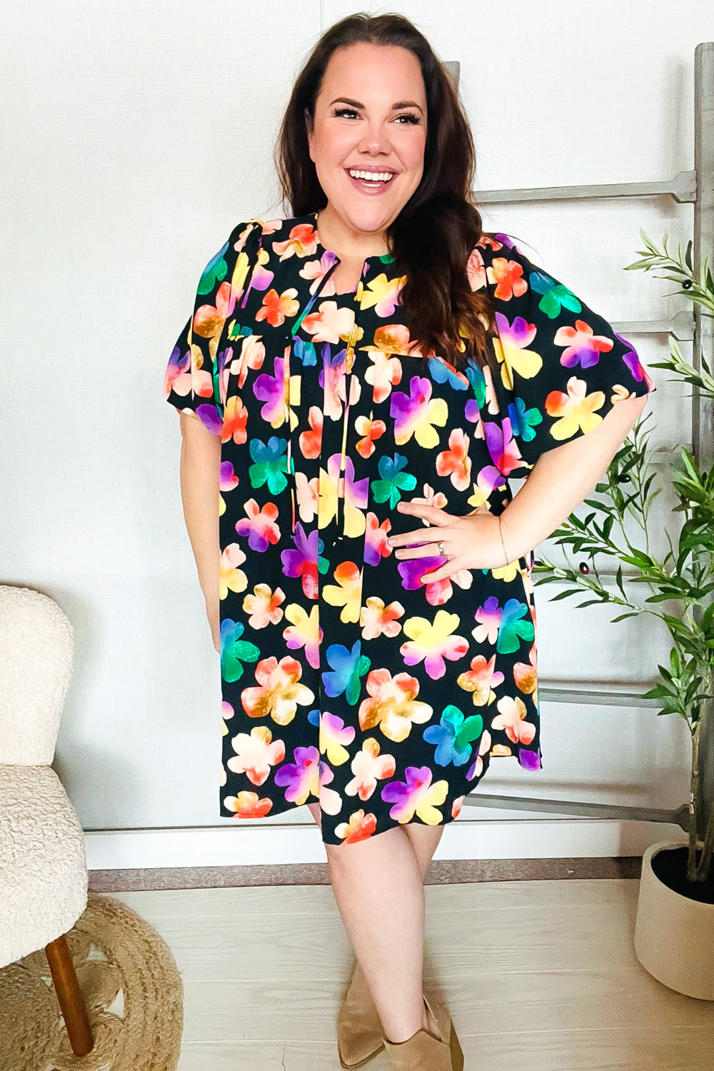 Adorable Floral Babydoll Dress with Ribbon Bow Tie & Pockets | Cute Casual Summer Dress for Women | Perfect for Parties, Dates & Outdoor Events