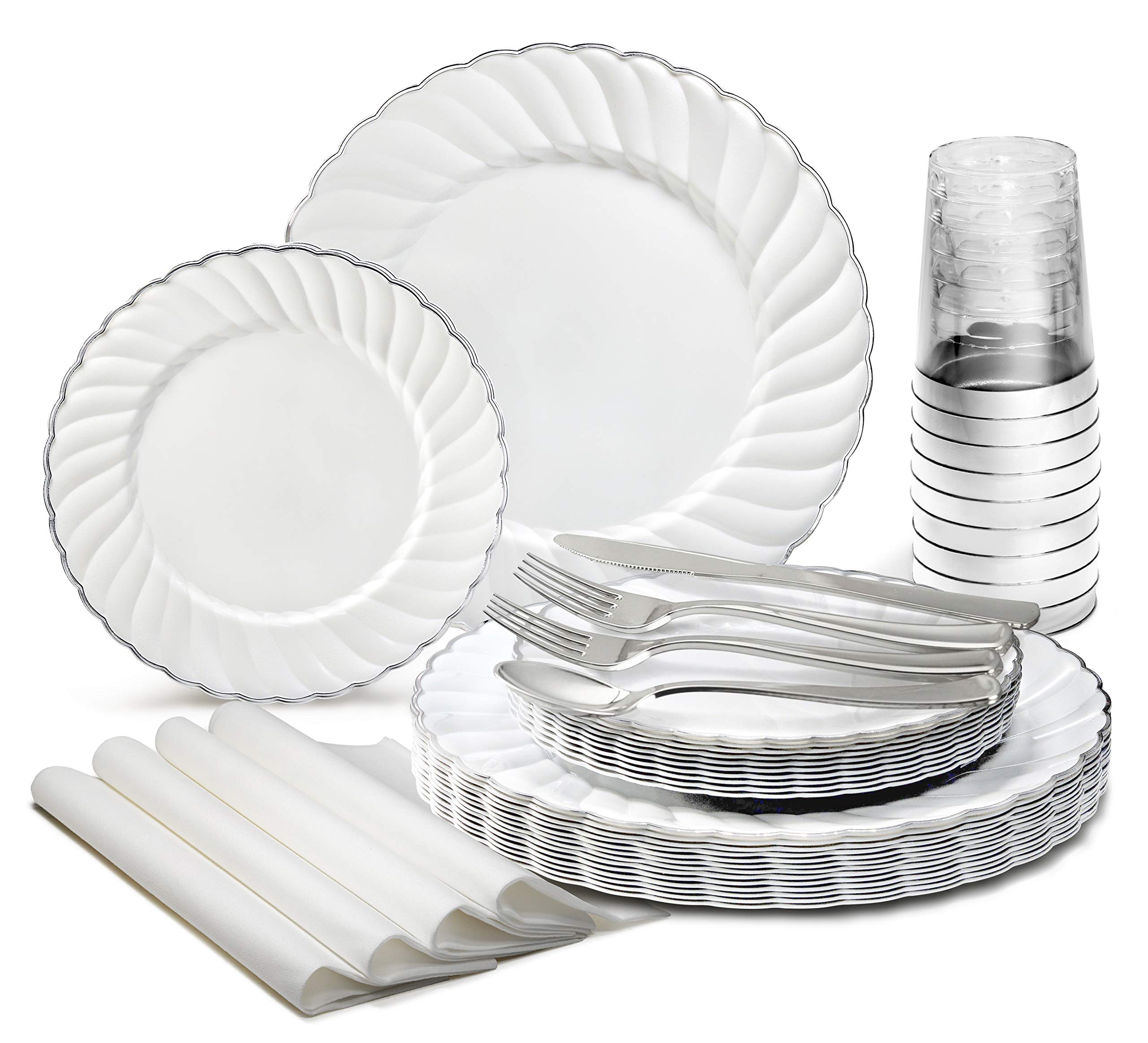 640-Piece Vintage Wedding Party Disposable Tableware Set - 80 x 10.25