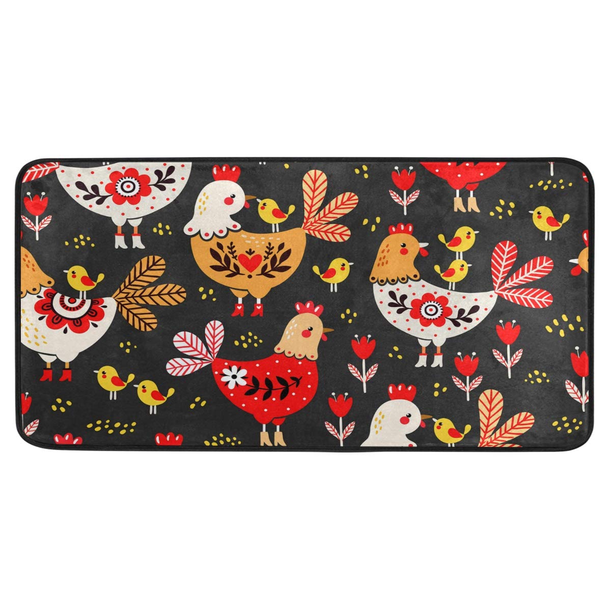Susiyo Anti-Fatigue Kitchen Mat - Non-Slip Cute Rooster Design, Oil & Stain Resistant, Easy to Clean Floor Rug for Kitchen, Bathroom, Indoor & Outdoor Use - Perfect for Cooking Areas, Entryways and High-Traffic Spaces