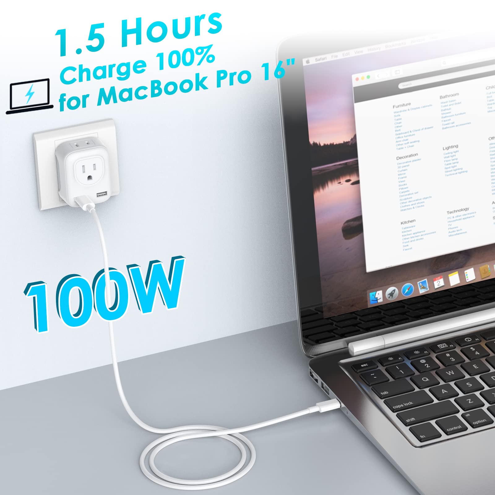 2-Pack 3FT/1M USB C to USB C Fast Charging Cable 100W PD - Compatible with iPhone 16/15 Pro Max, Samsung Galaxy S24/S23/S22, MacBook, iPad Pro/Air, Google Pixel, Nintendo Switch - Perfect for Travel, Home & Office Charging