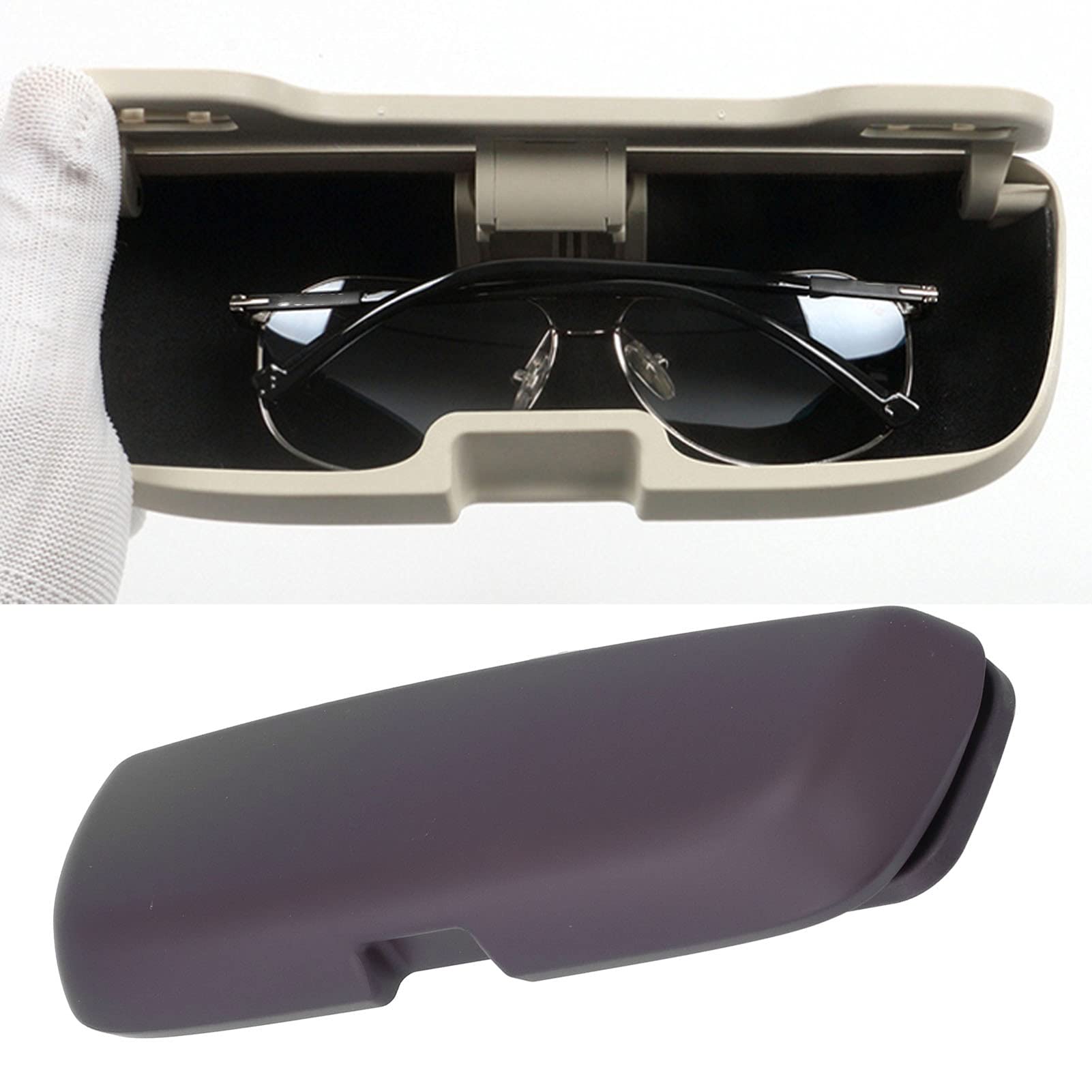 Car Sunglass Holder for Tesla Model S 2013-2017 - ABS Sponge Sun Visor Clip with Damping Spring - Perfect for Organizing Sunglasses While Driving